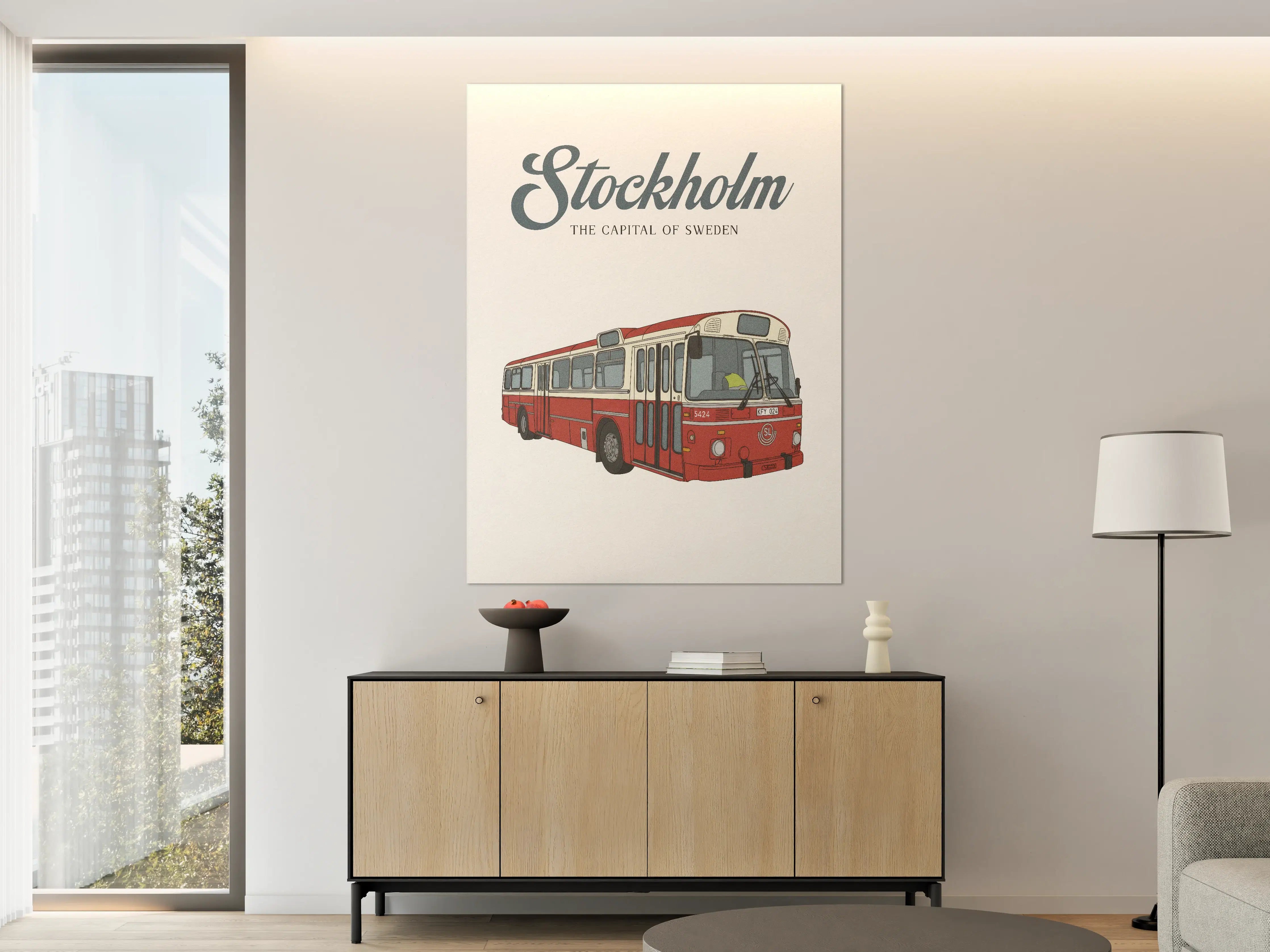 Große Wandbilder - Stockholm Vintage Bus