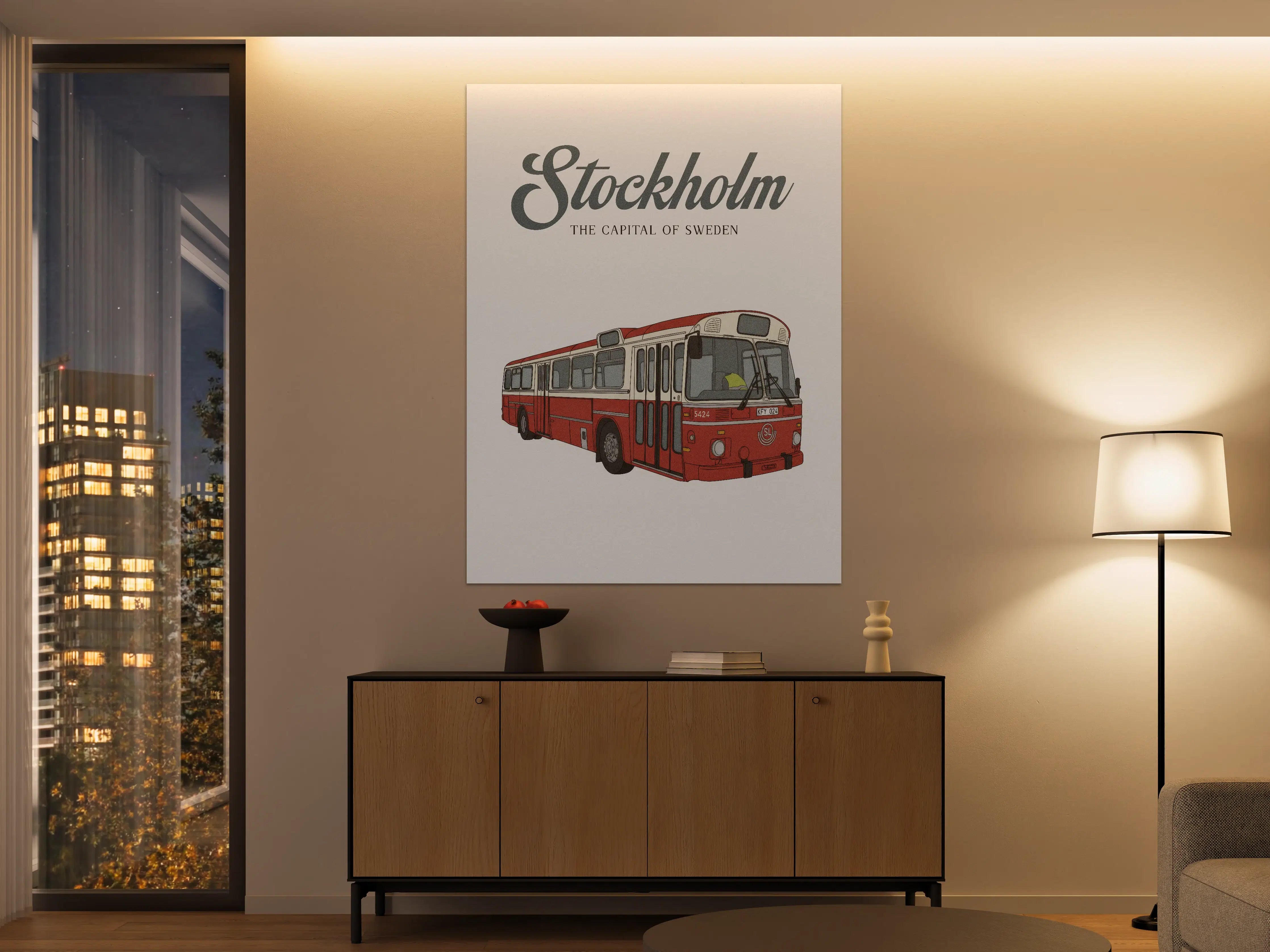 Große Wandbilder - Stockholm Vintage Bus