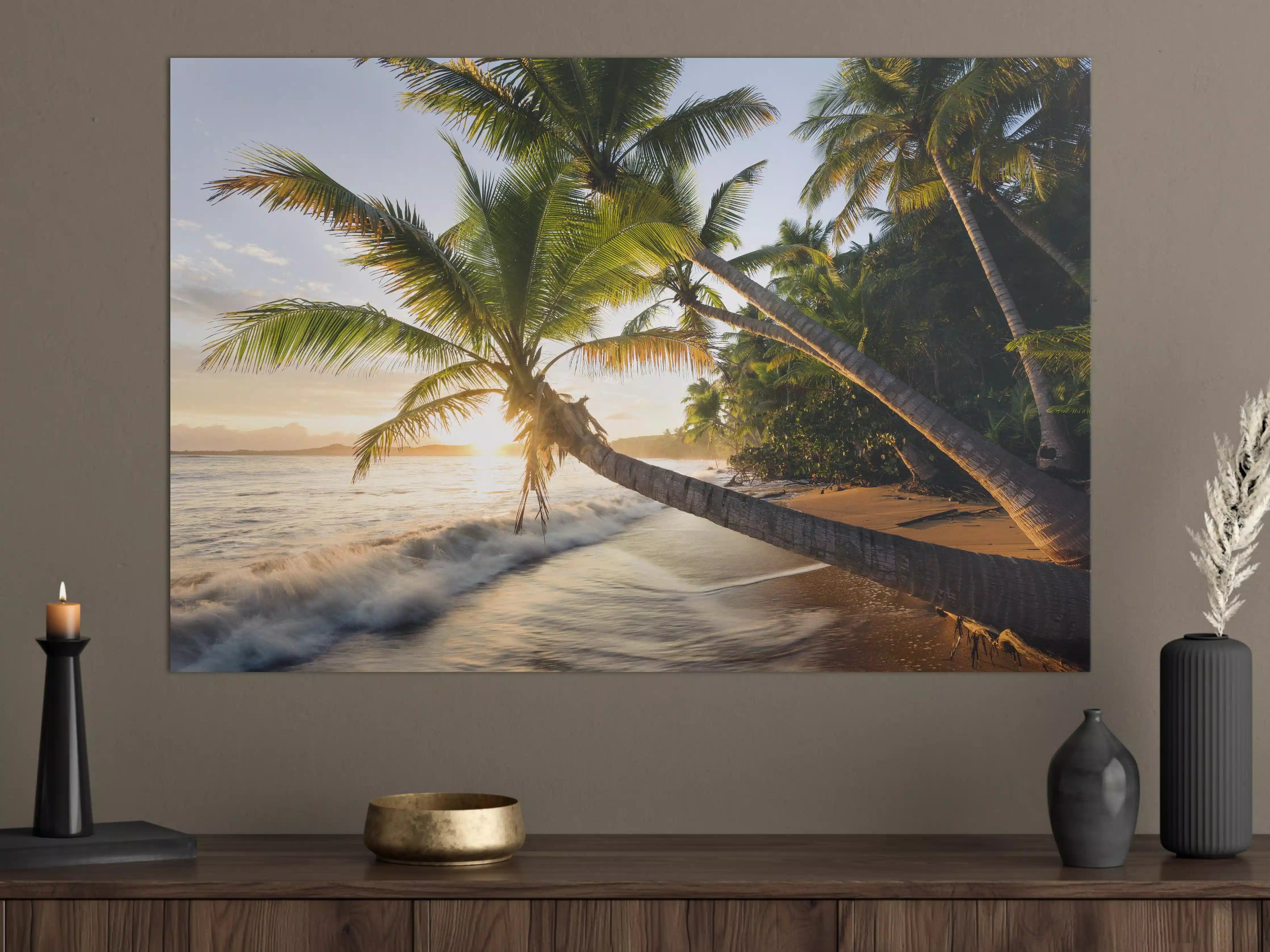 Große Wandbilder - Strand in der Karibik bei Sonnenuntergang
