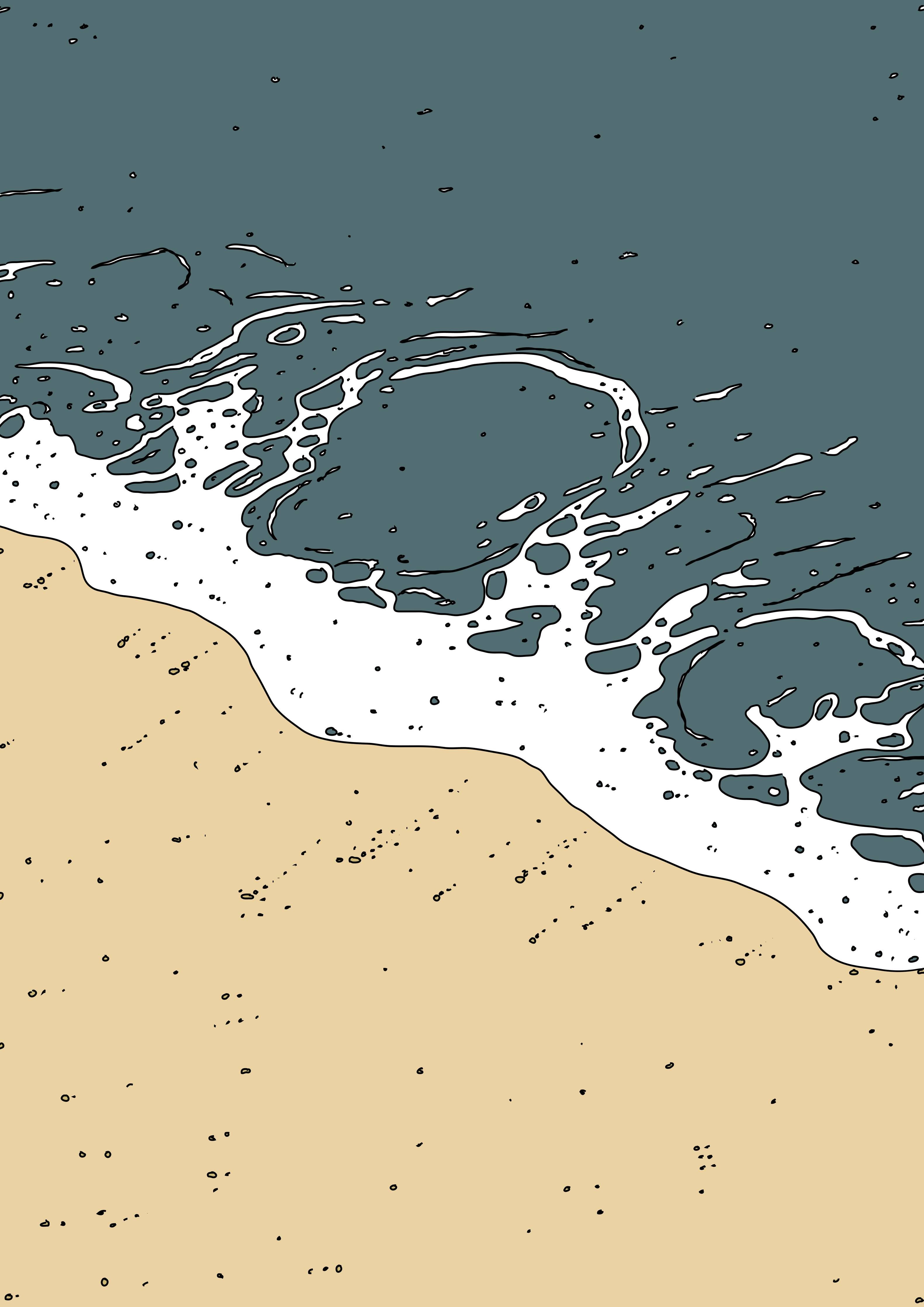 Große Wandbilder-Strand mit Wellen und Sand