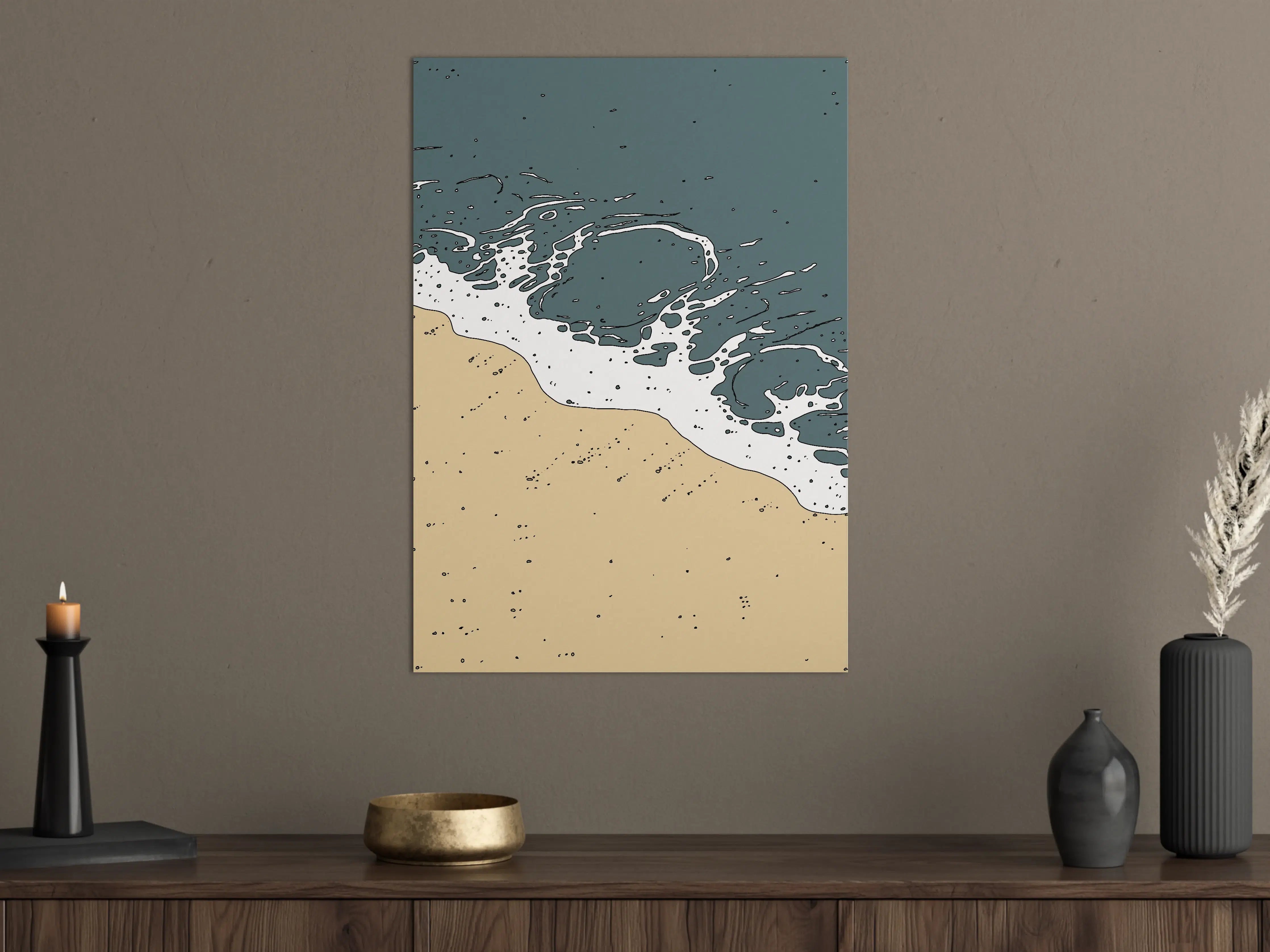 Große Wandbilder - Strand mit Wellen und Sand