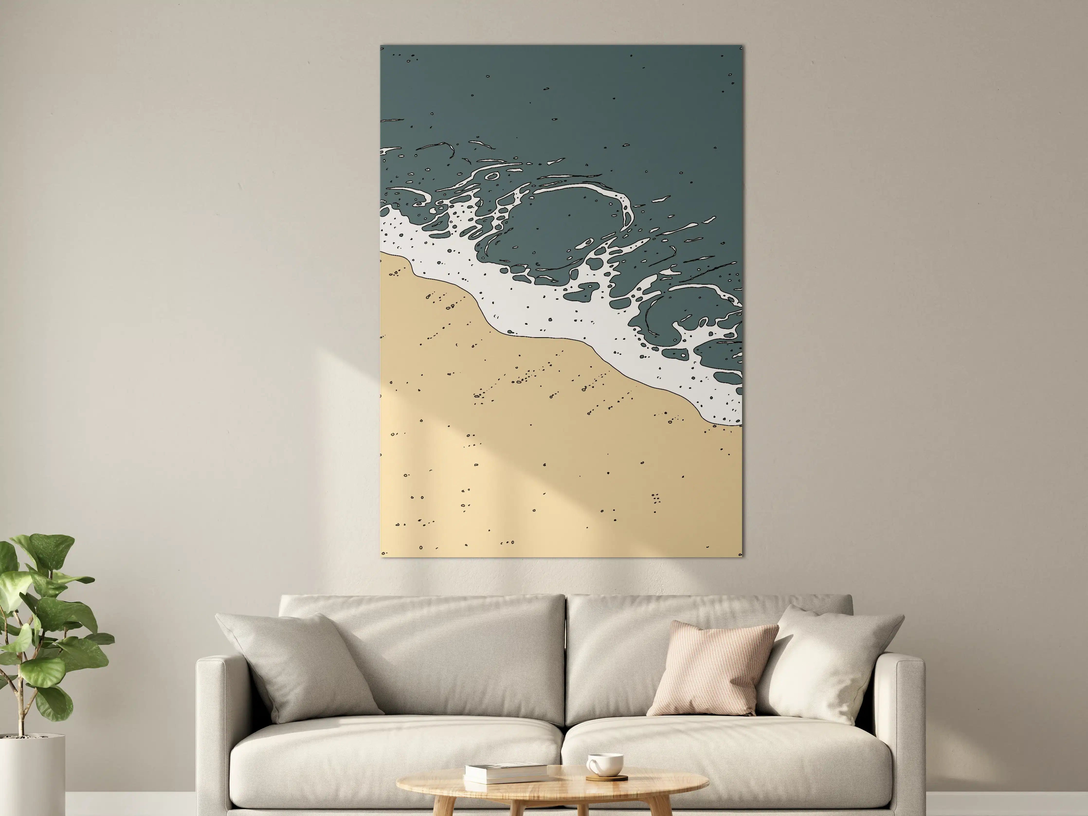 Große Wandbilder - Strand mit Wellen und Sand