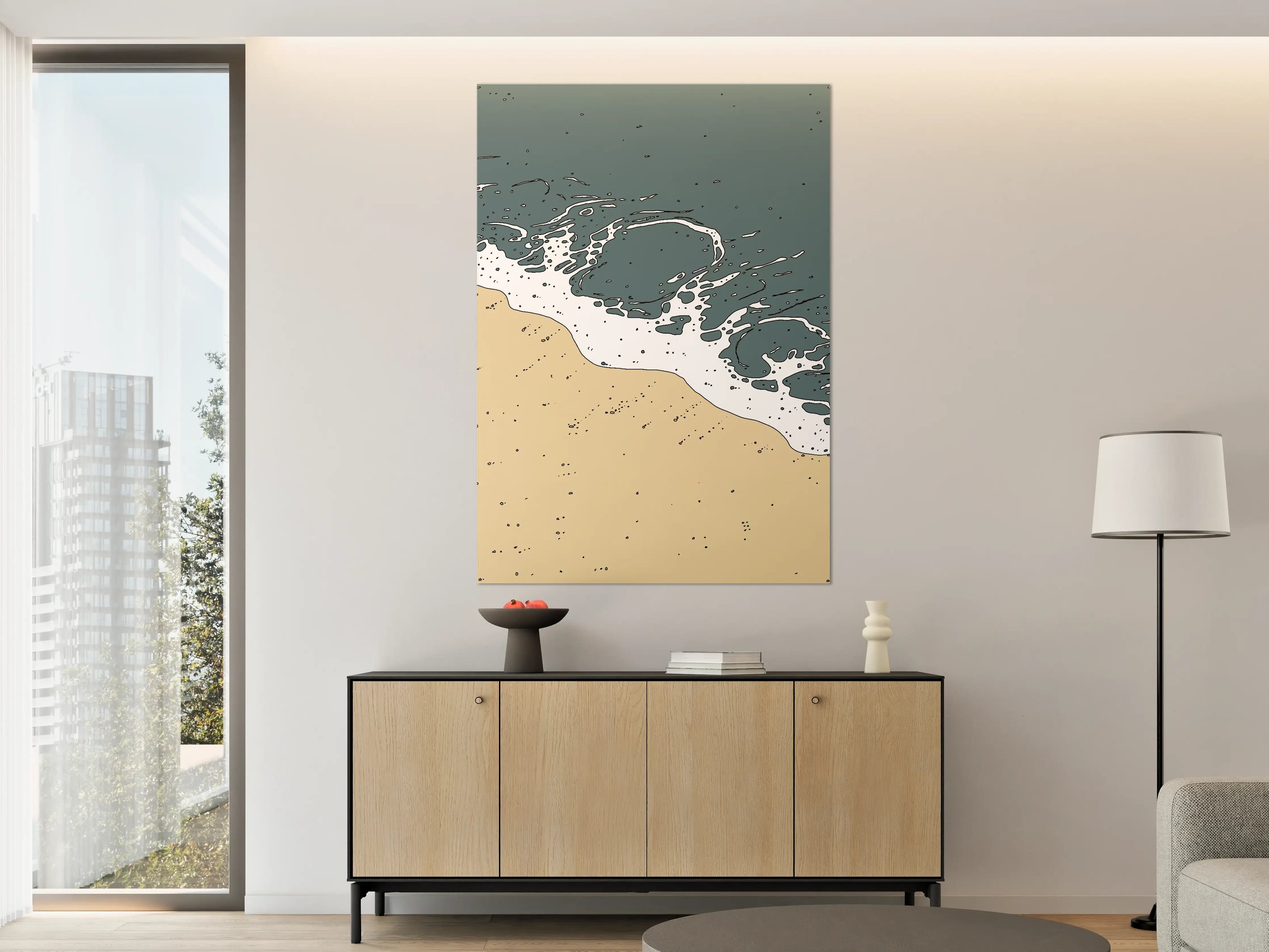 Große Wandbilder - Strand mit Wellen und Sand