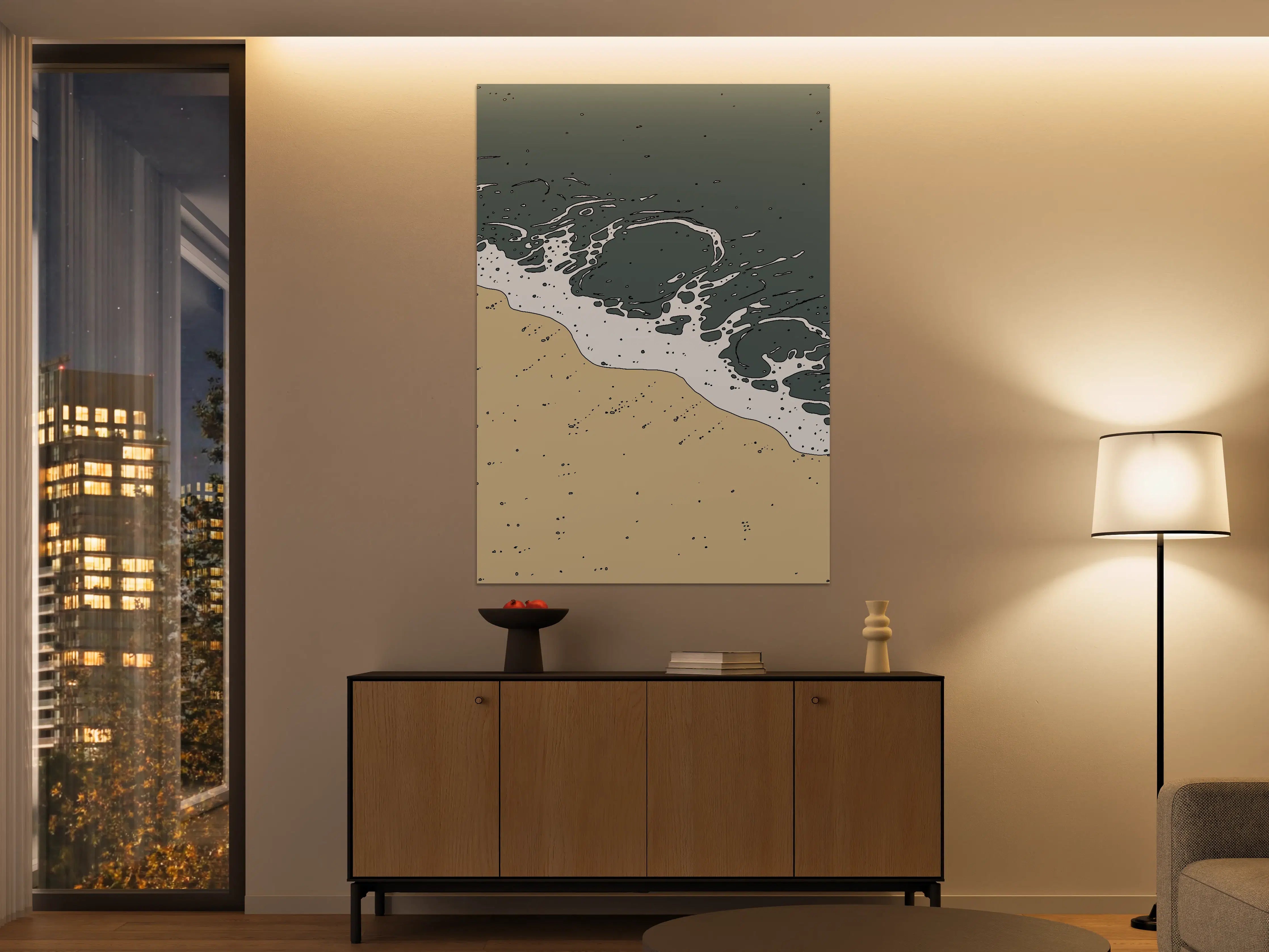 Große Wandbilder - Strand mit Wellen und Sand