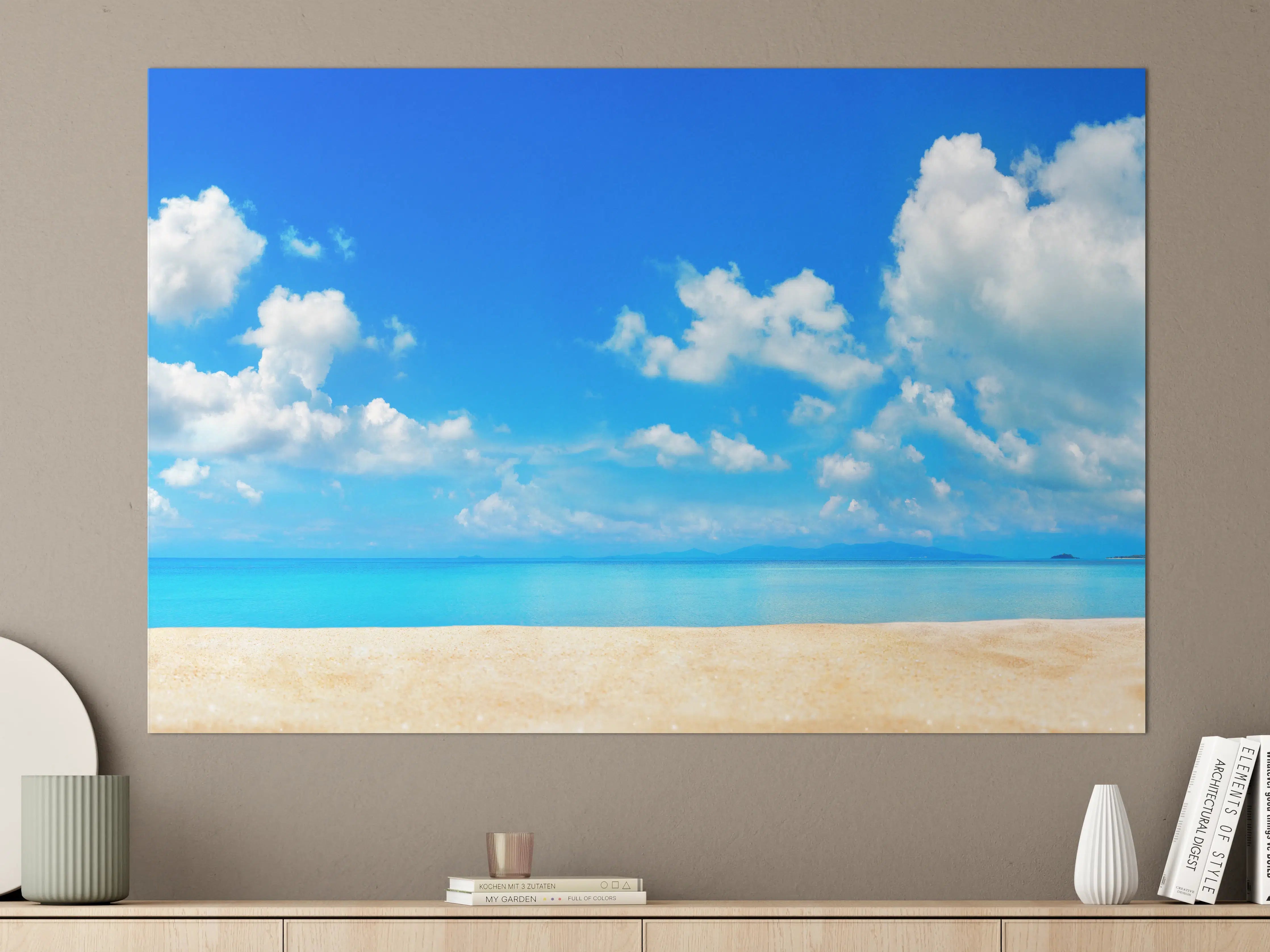 Große Wandbilder - Strandlandschaft unter blauem Himmel