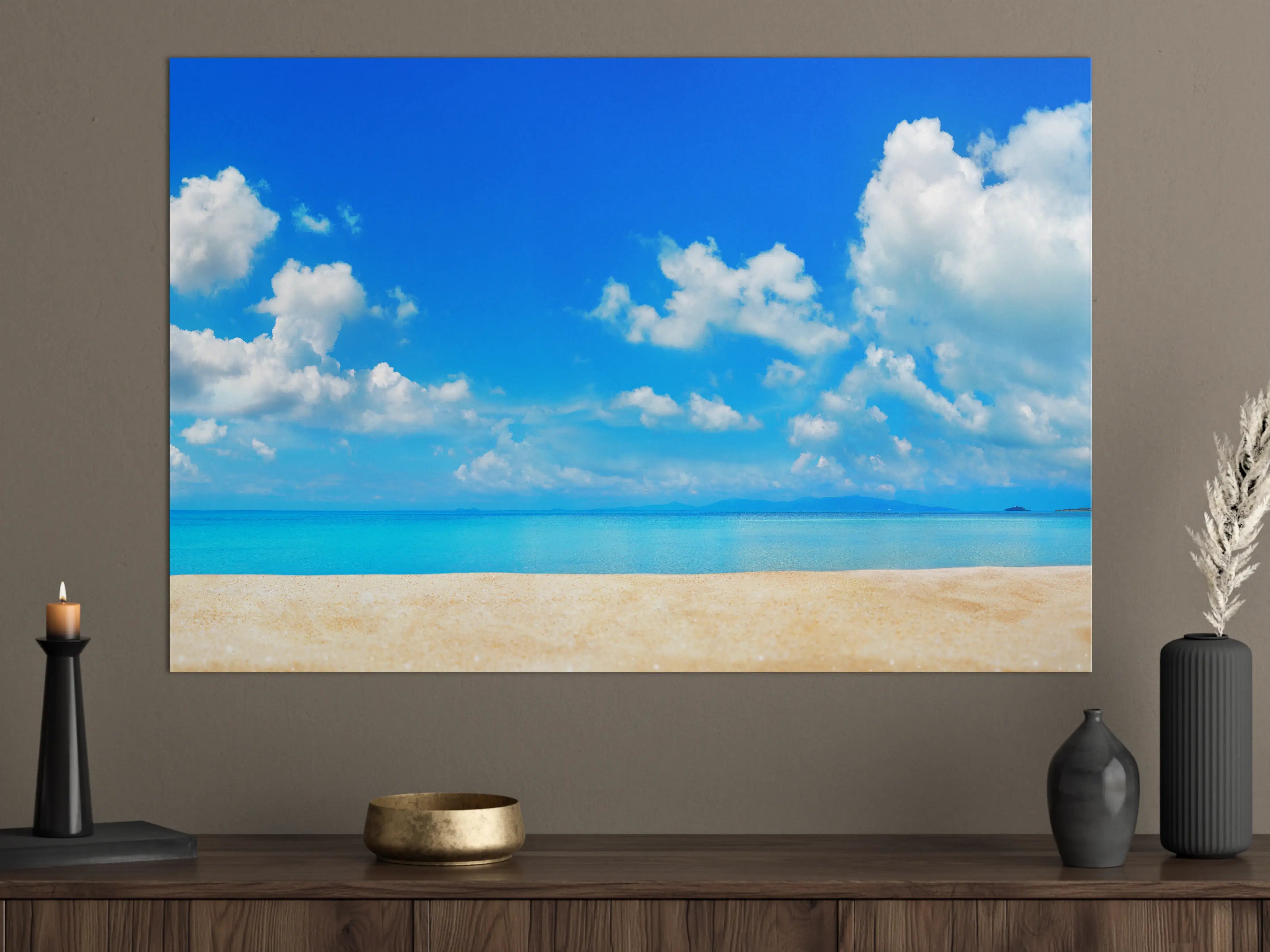 Große Wandbilder - Strandlandschaft unter blauem Himmel