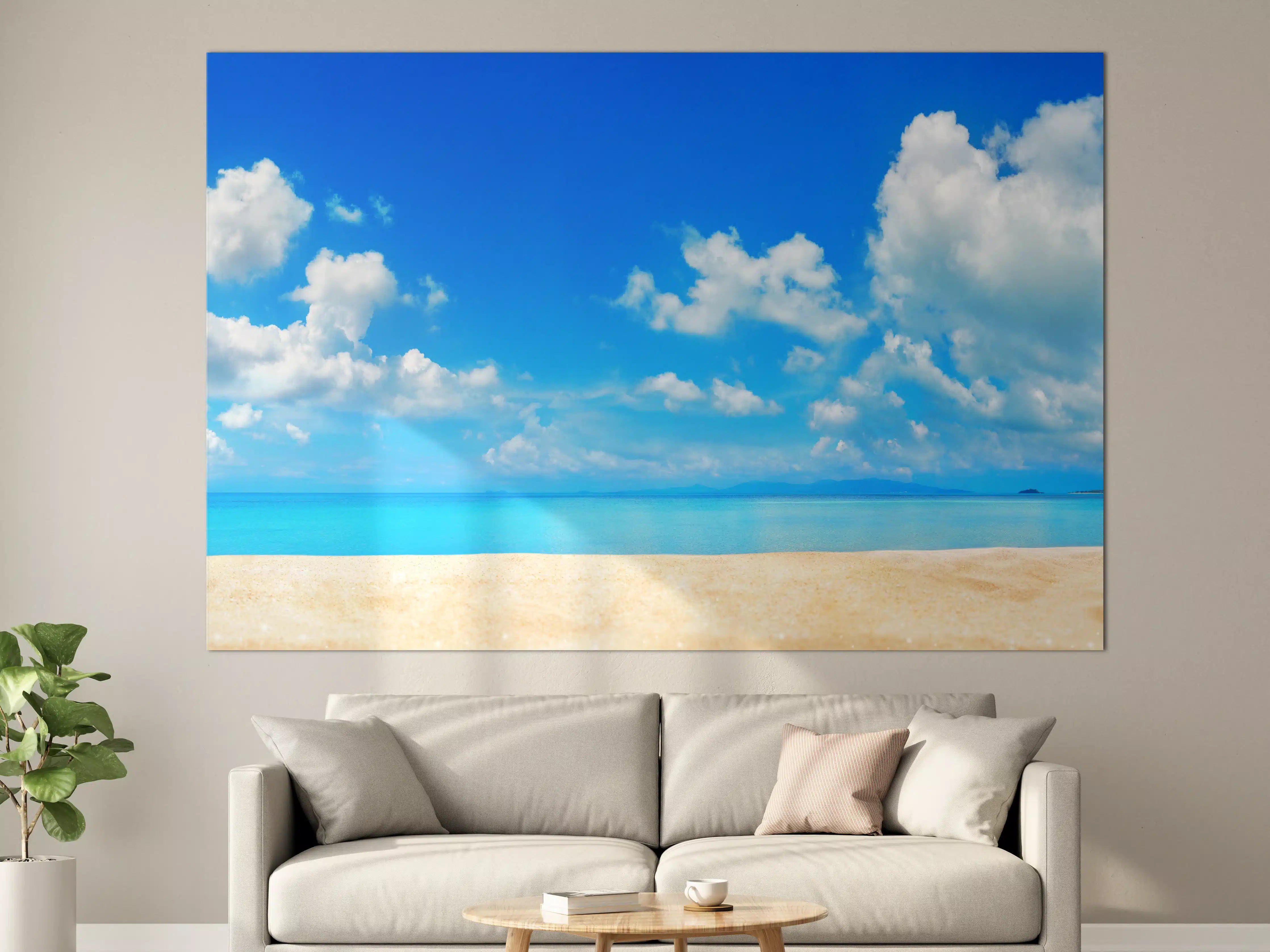 Große Wandbilder - Strandlandschaft unter blauem Himmel