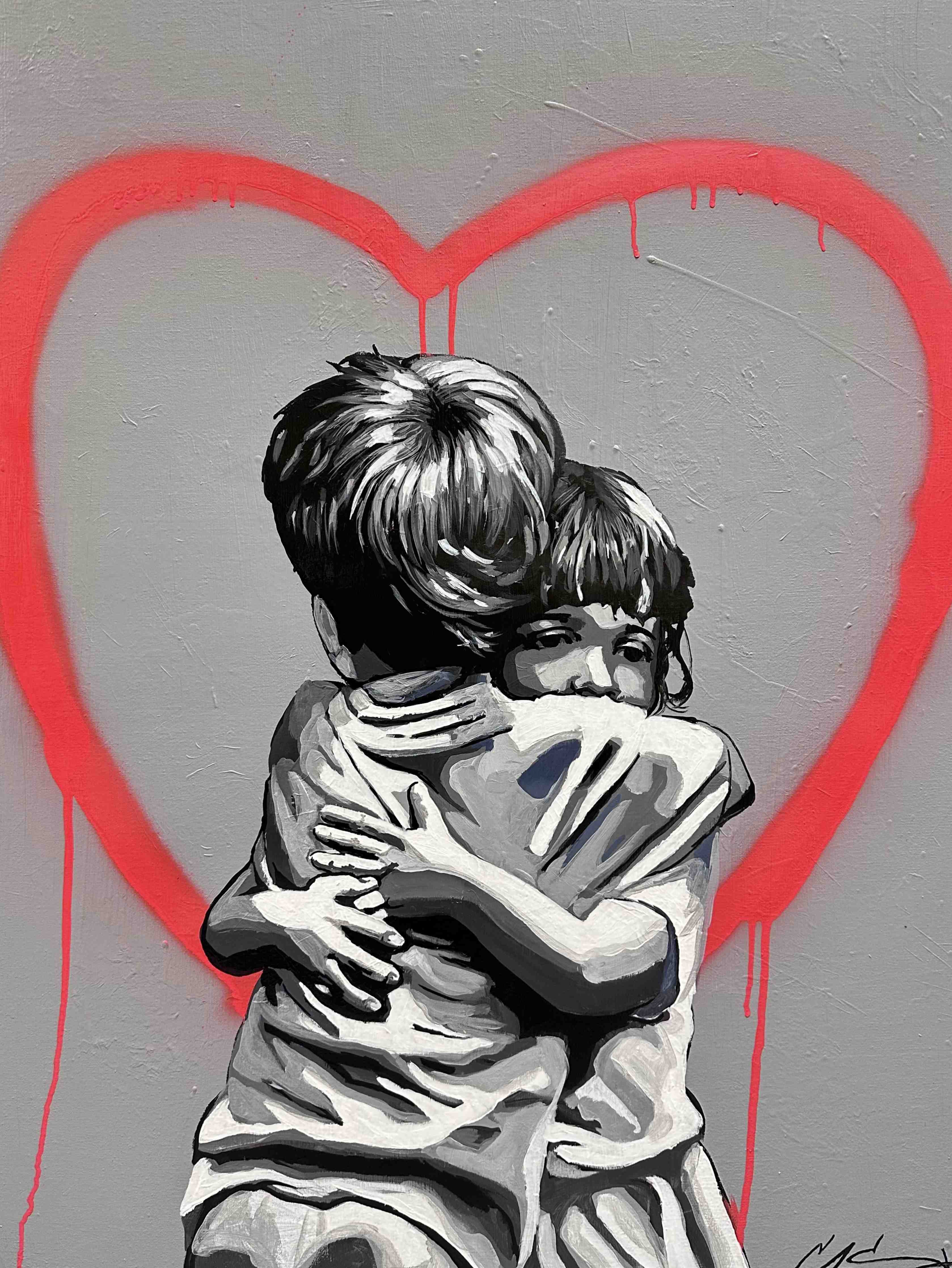 Große Wandbilder-Street Art Graffiti mit Liebesmotiv