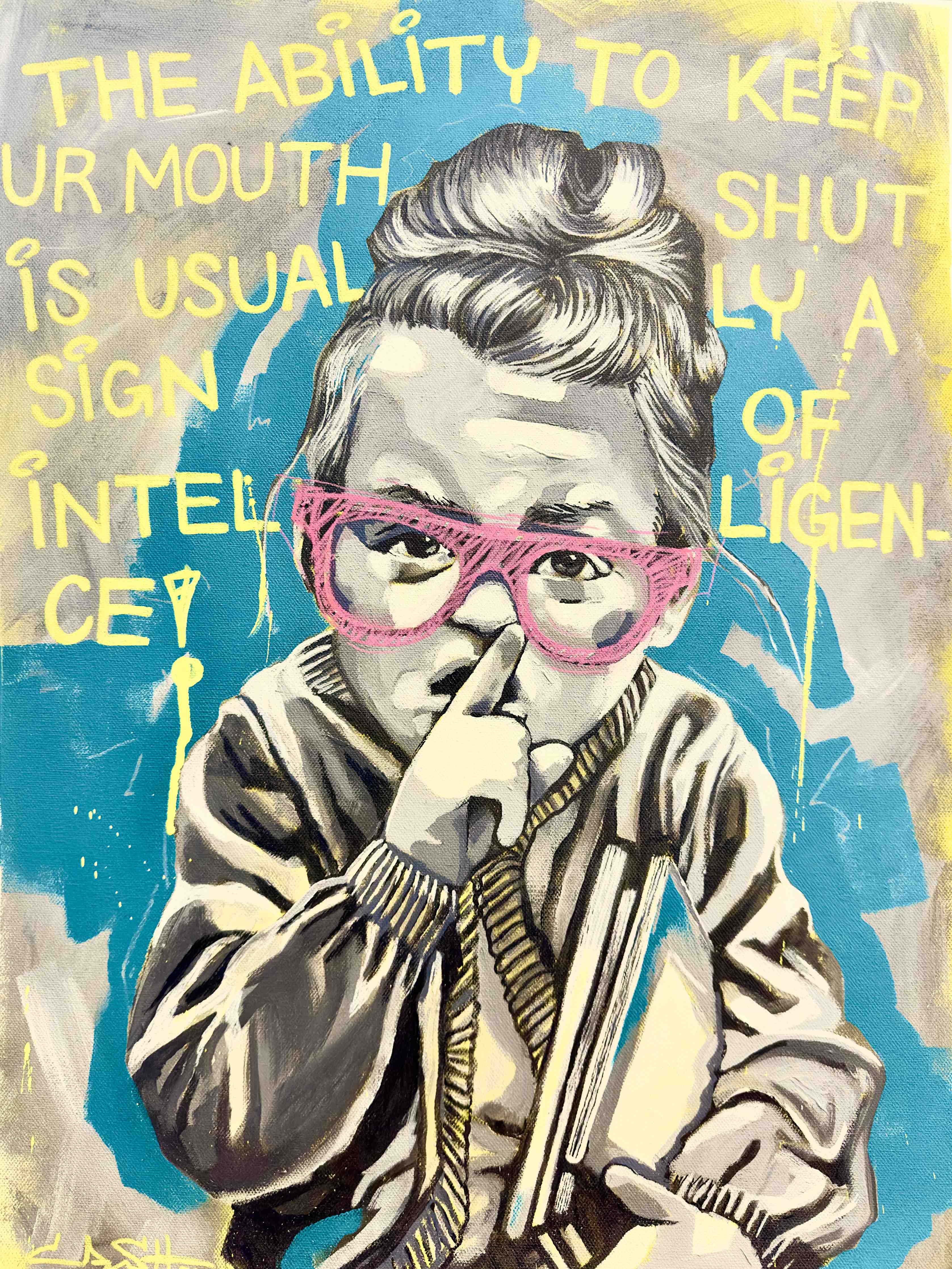 Große Wandbilder-Street Art Portrait mit bunten Akzenten