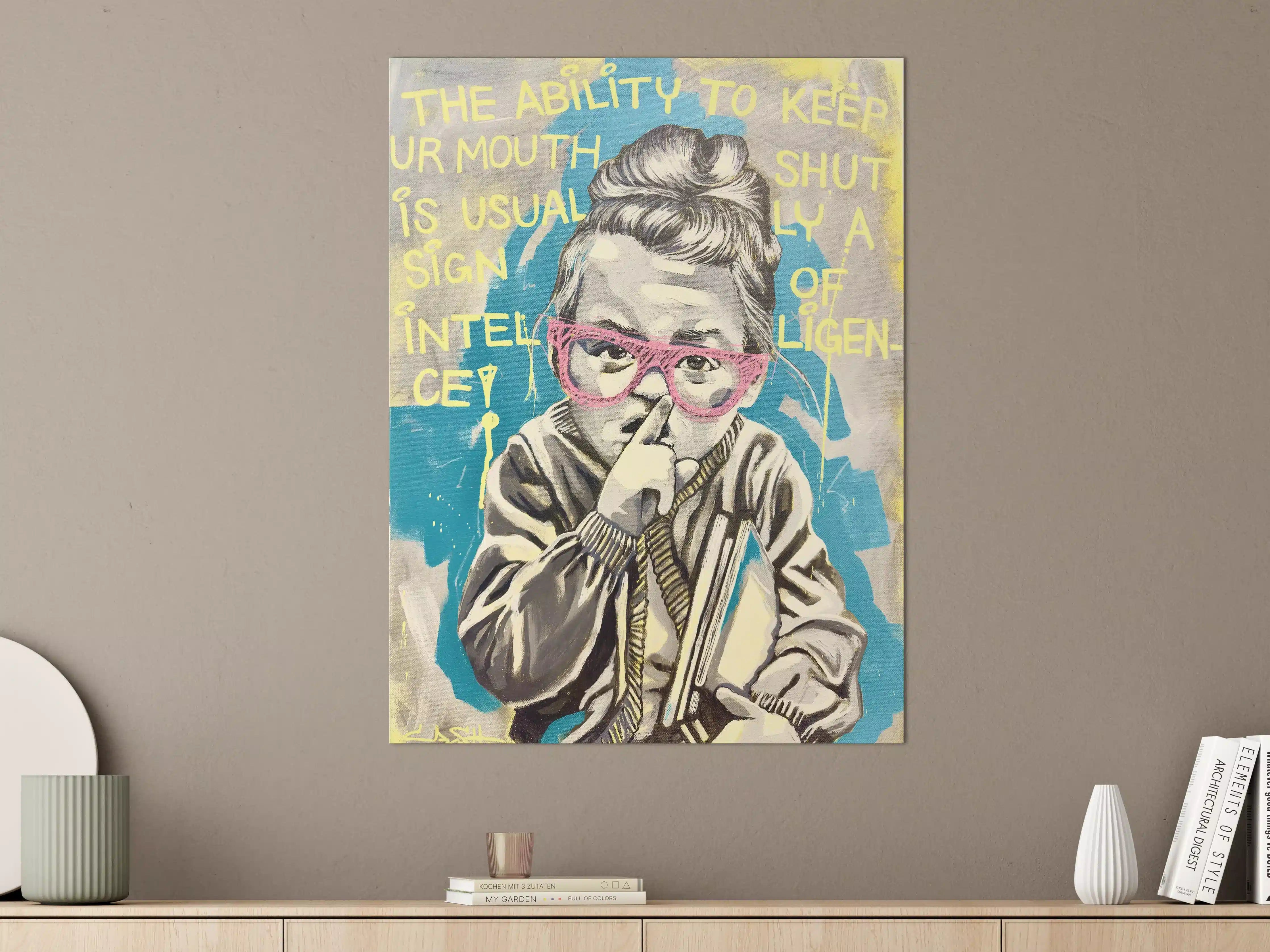 Große Wandbilder - Street Art Portrait mit bunten Akzenten