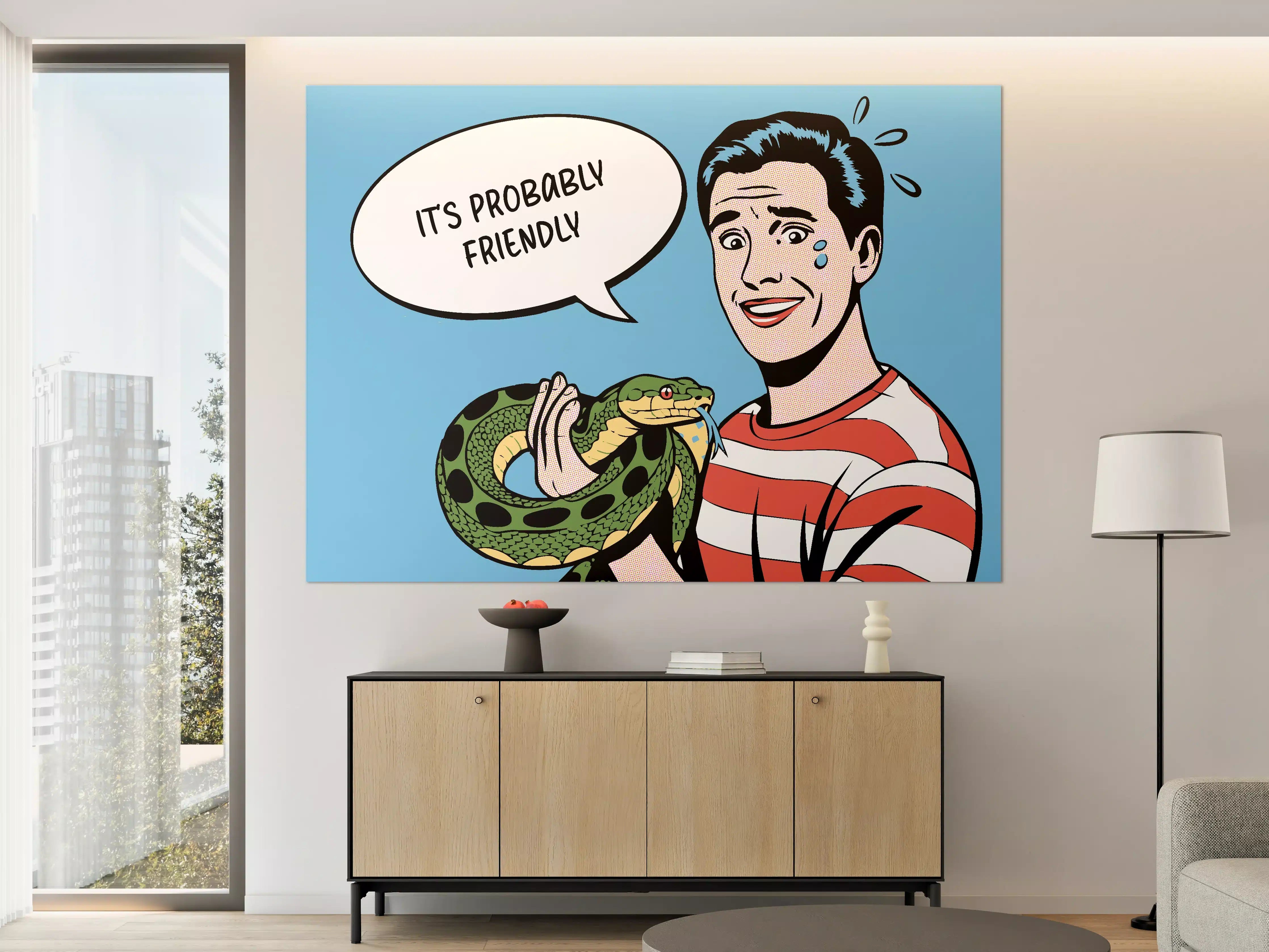 Große Wandbilder - Streetart-Graffito mit urbaner Kulisse