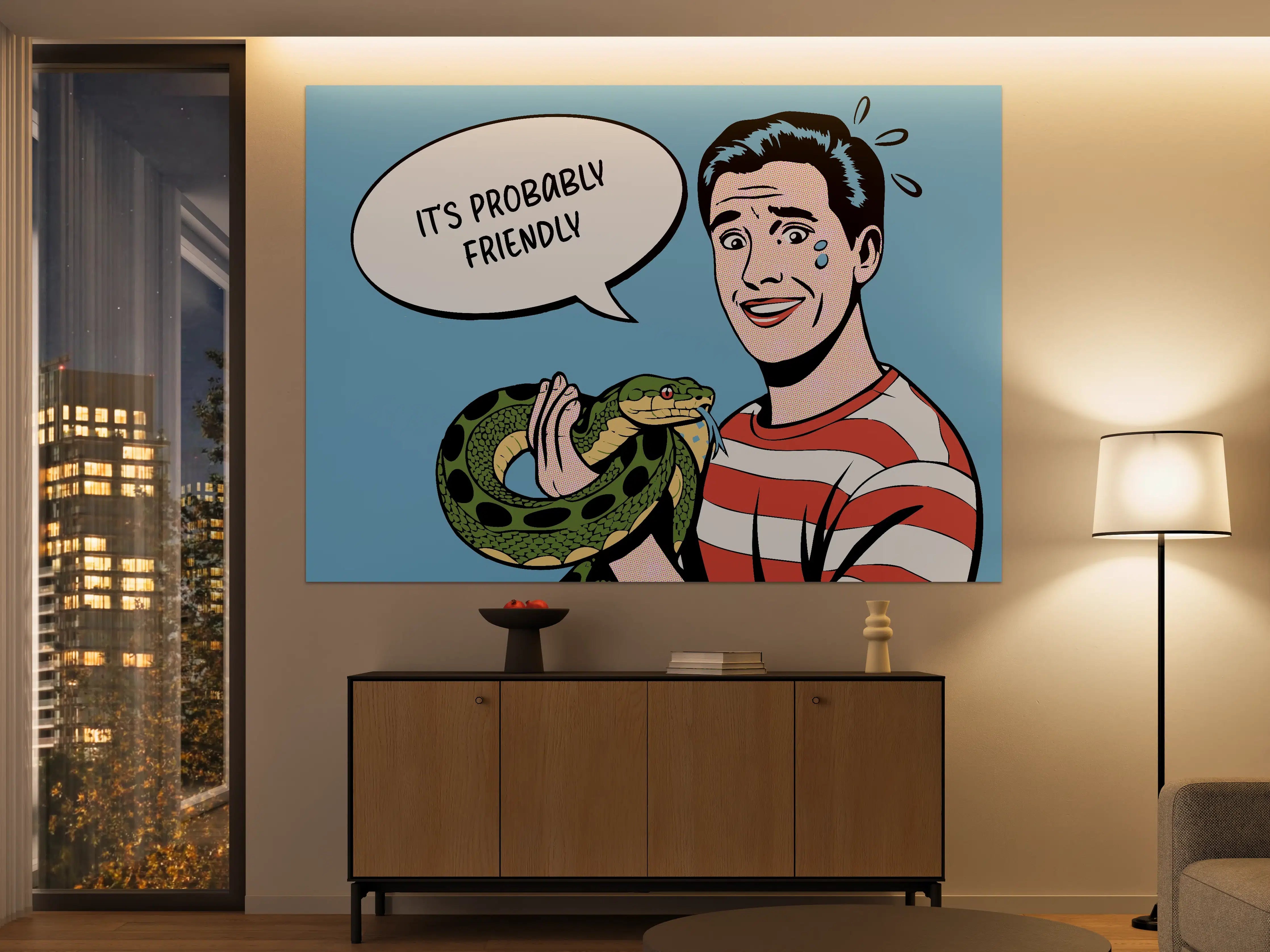 Große Wandbilder - Streetart-Graffito mit urbaner Kulisse