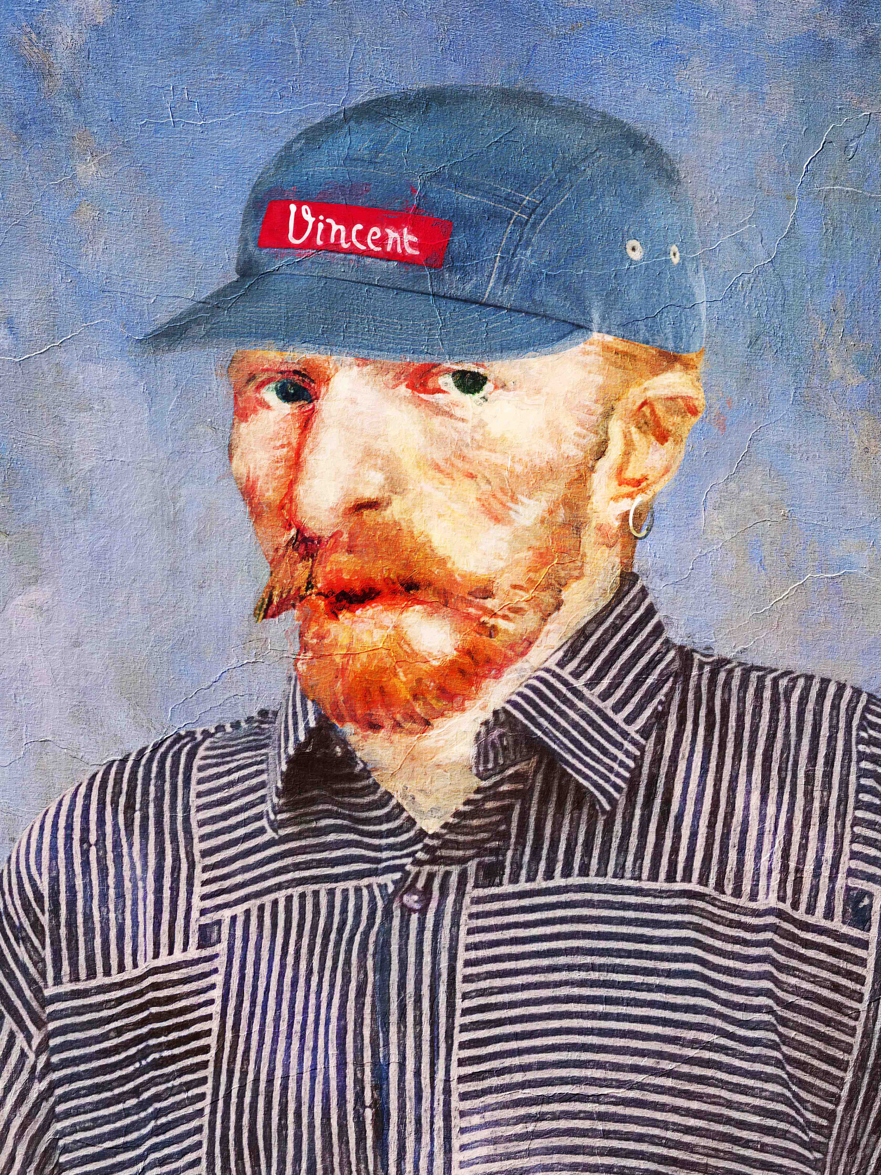 Große Wandbilder-Streetwear-Style Portrait mit Baseballkappe