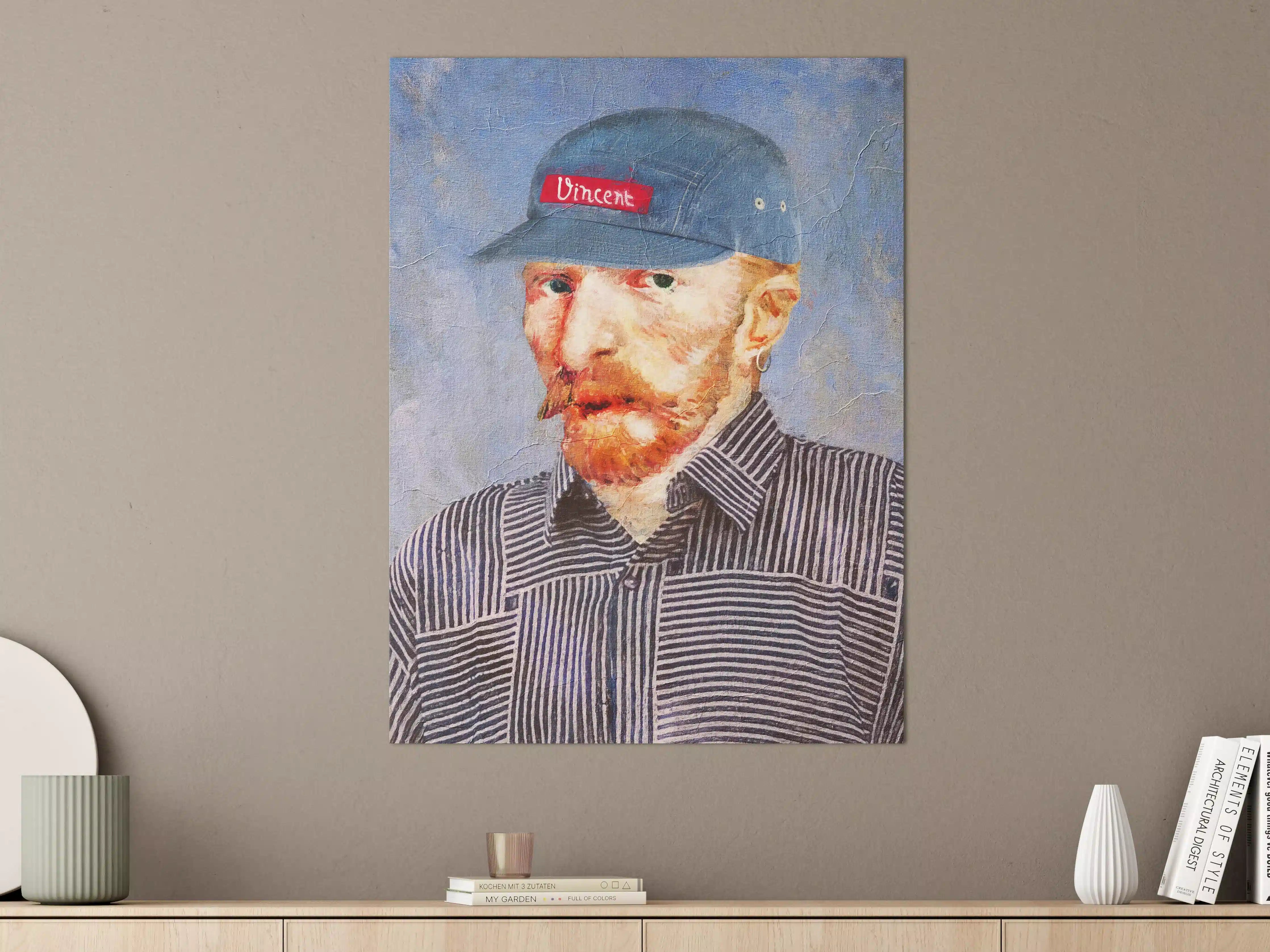 Große Wandbilder - Streetwear-Style Portrait mit Baseballkappe