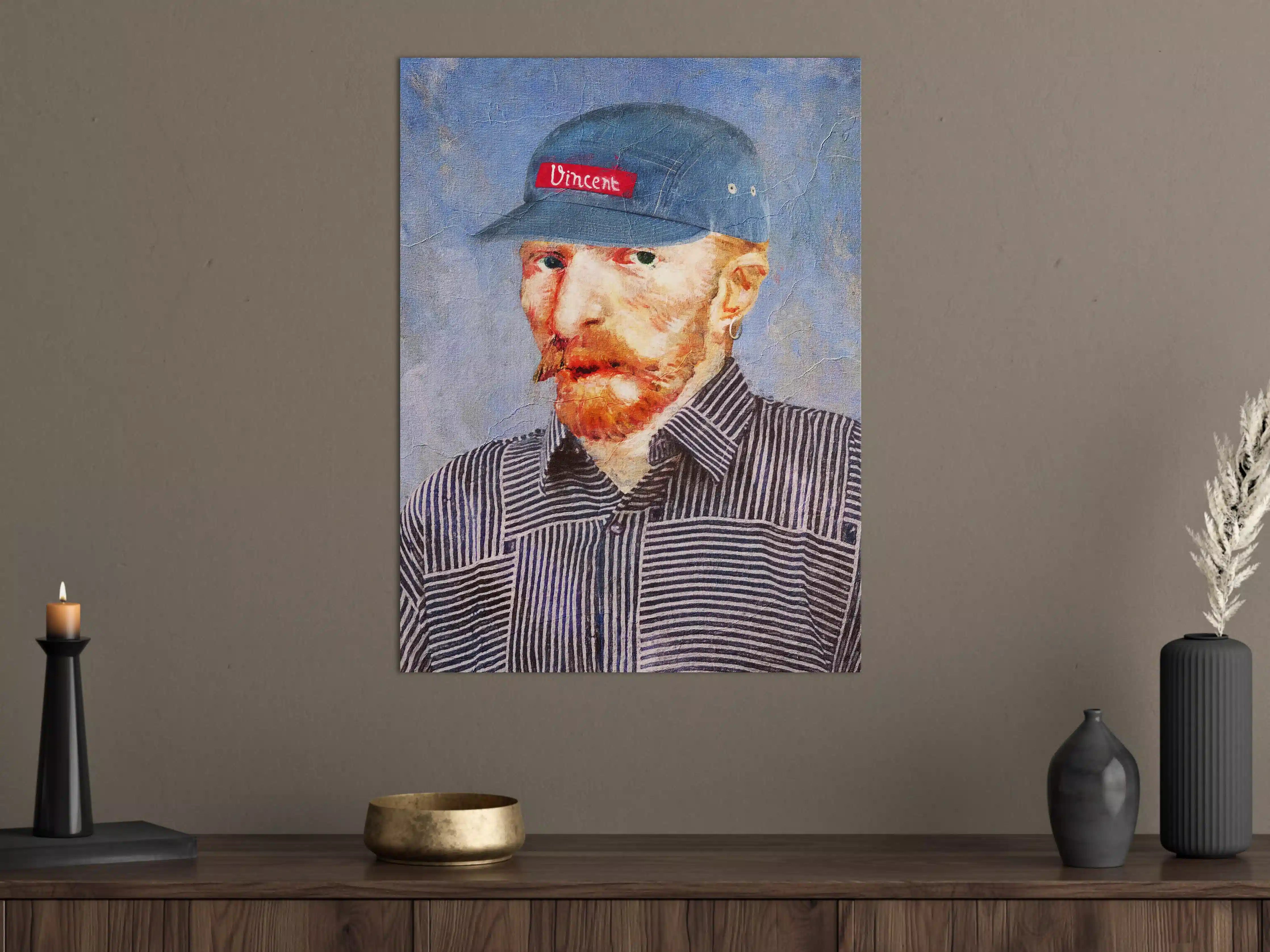 Große Wandbilder - Streetwear-Style Portrait mit Baseballkappe