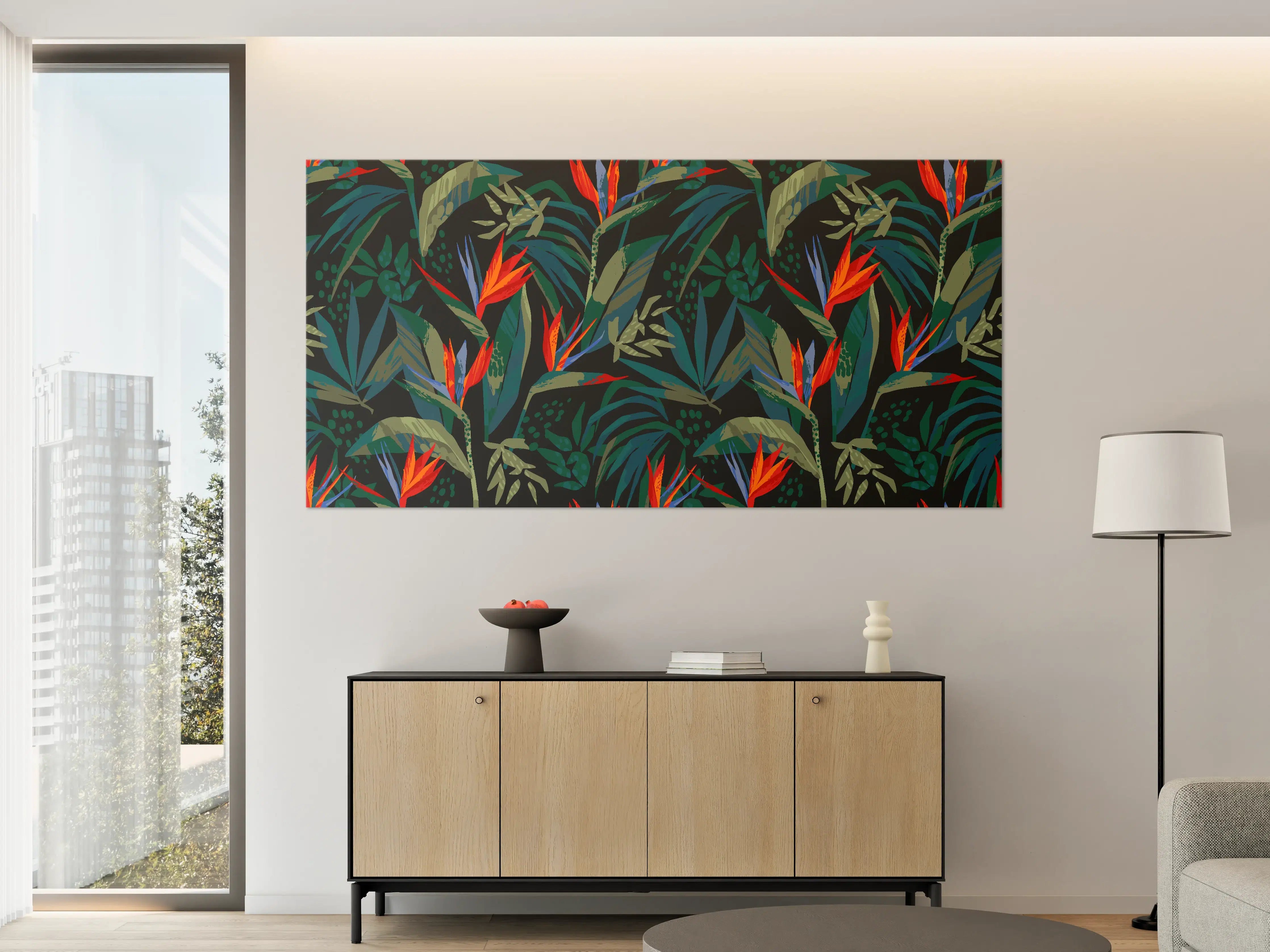 Große Wandbilder - Strelitzia Tropenwald-Motiv