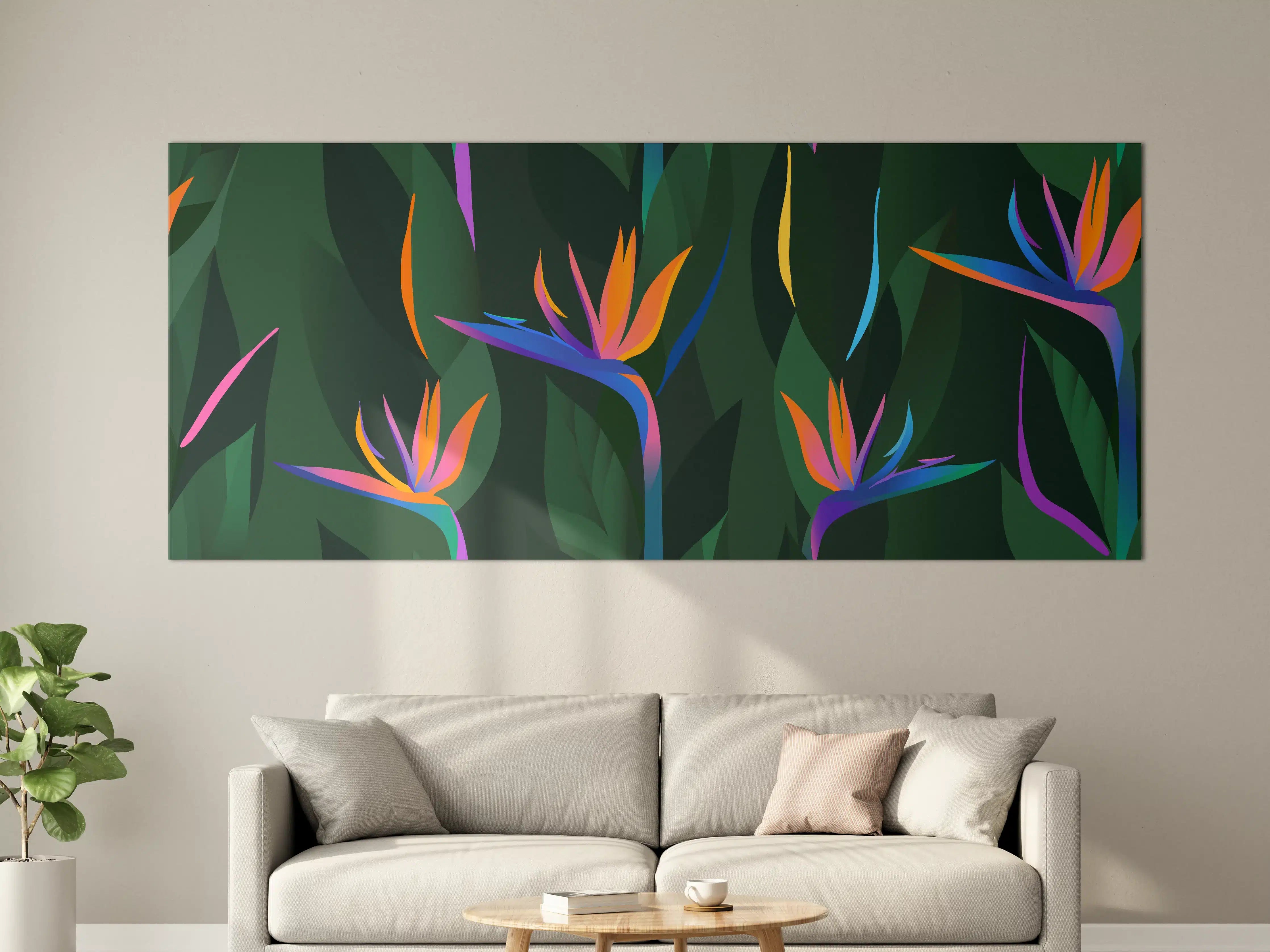 Große Wandbilder - Strelitzia Tropic Grün-Orange