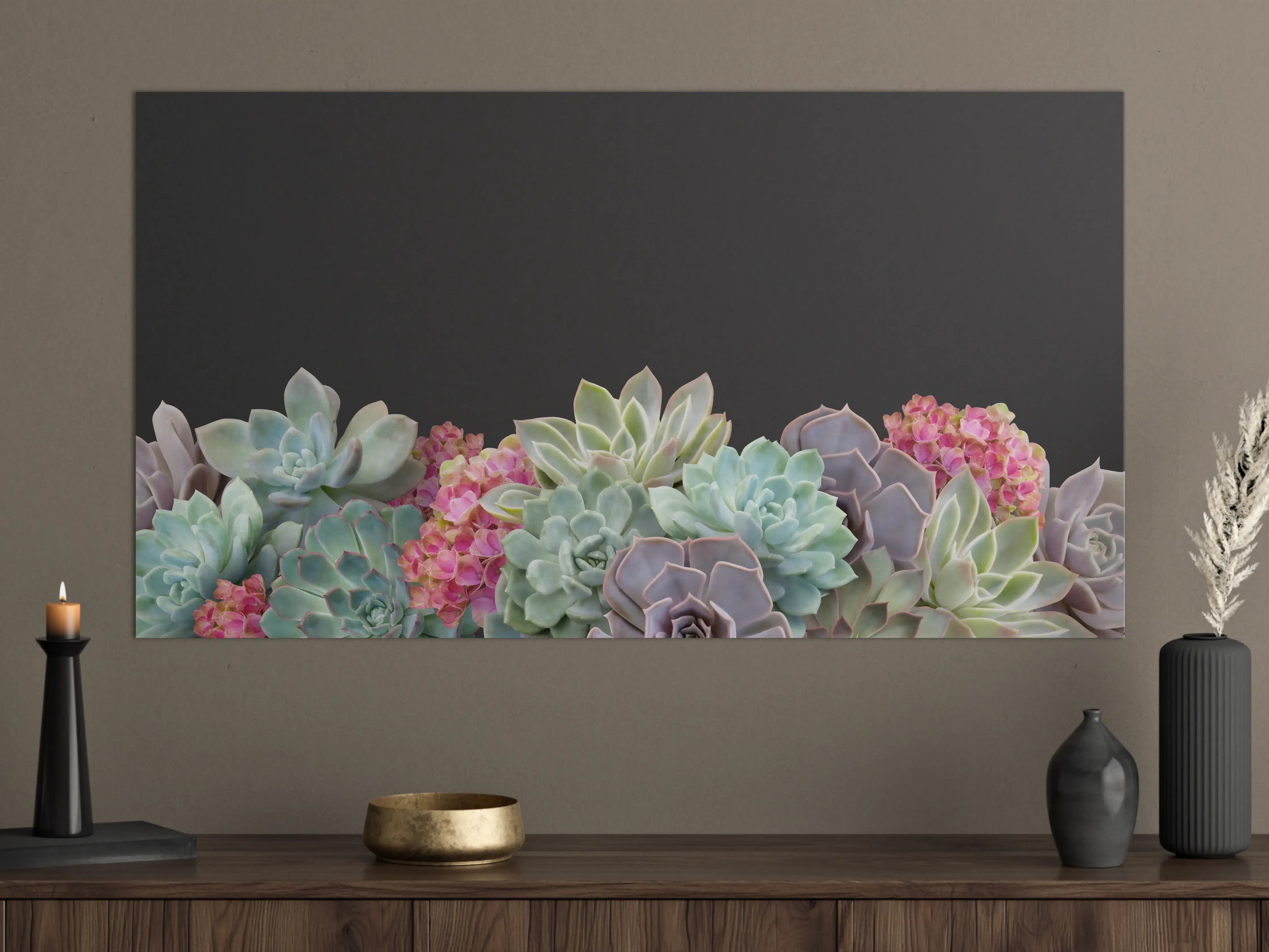 Große Wandbilder - Sukkulente Blumen - Bunt