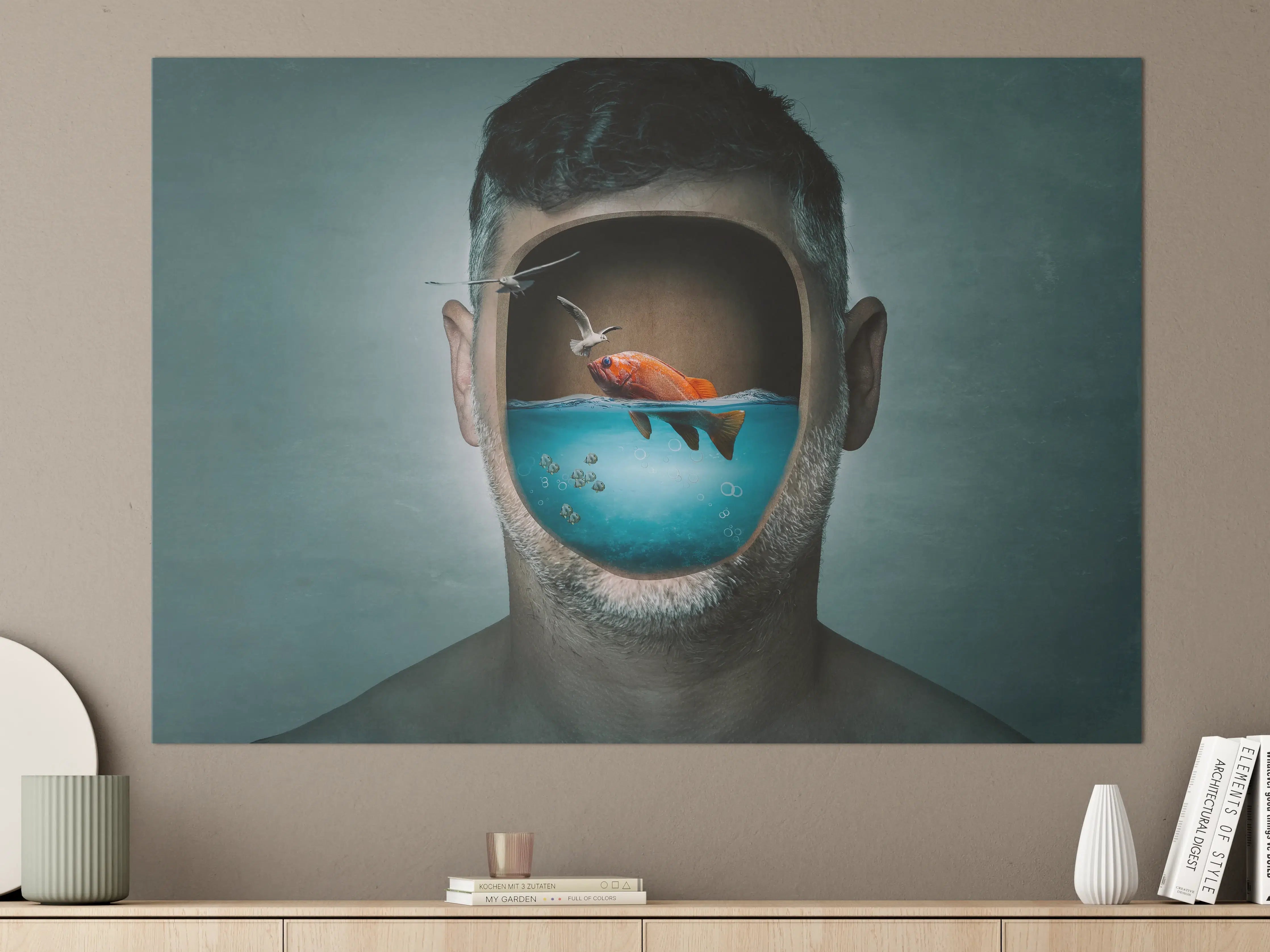 Große Wandbilder - Surreales Wasser-Gesicht Porträt