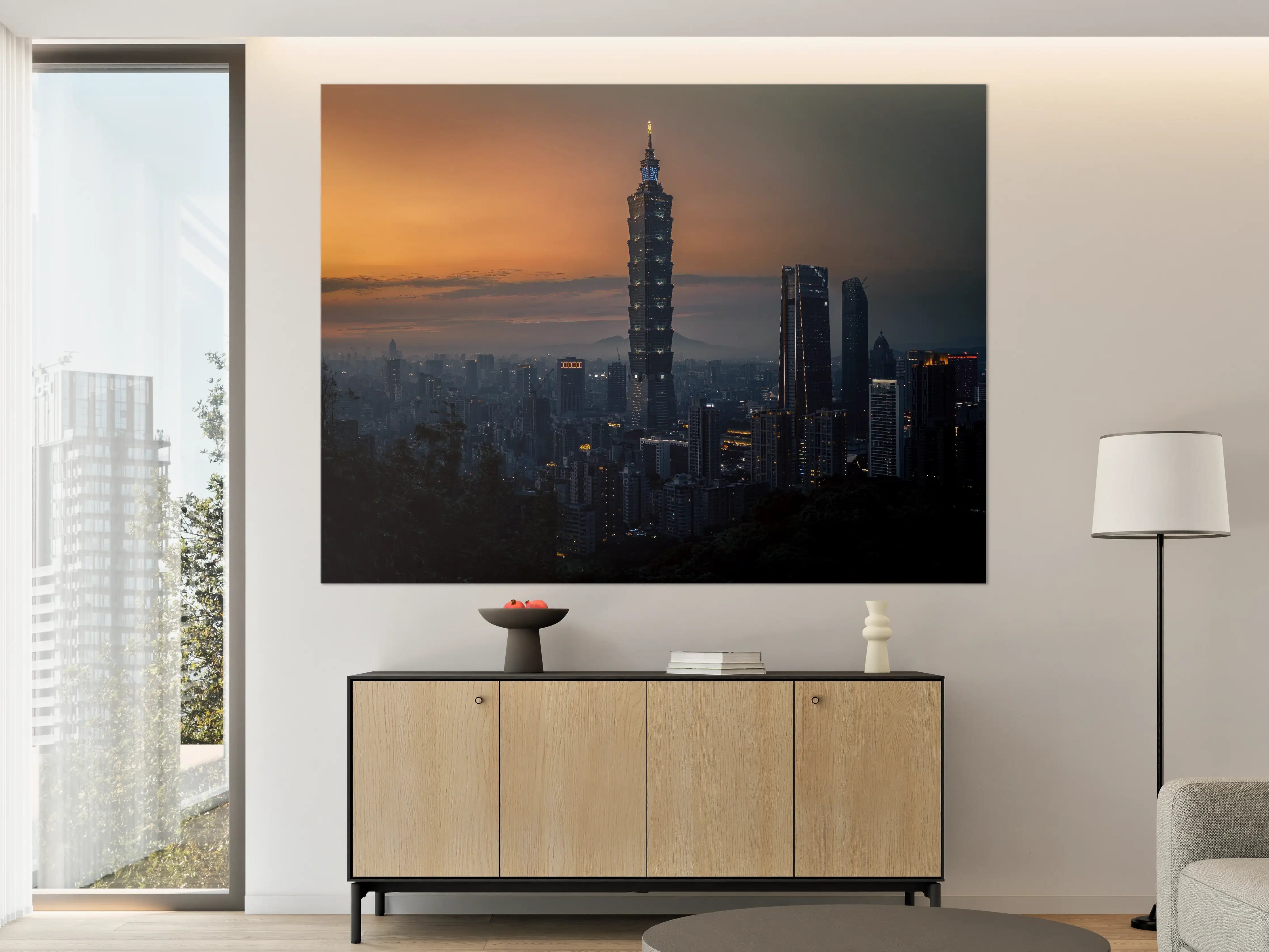 Große Wandbilder - Taipei 101 bei Sonnenuntergang