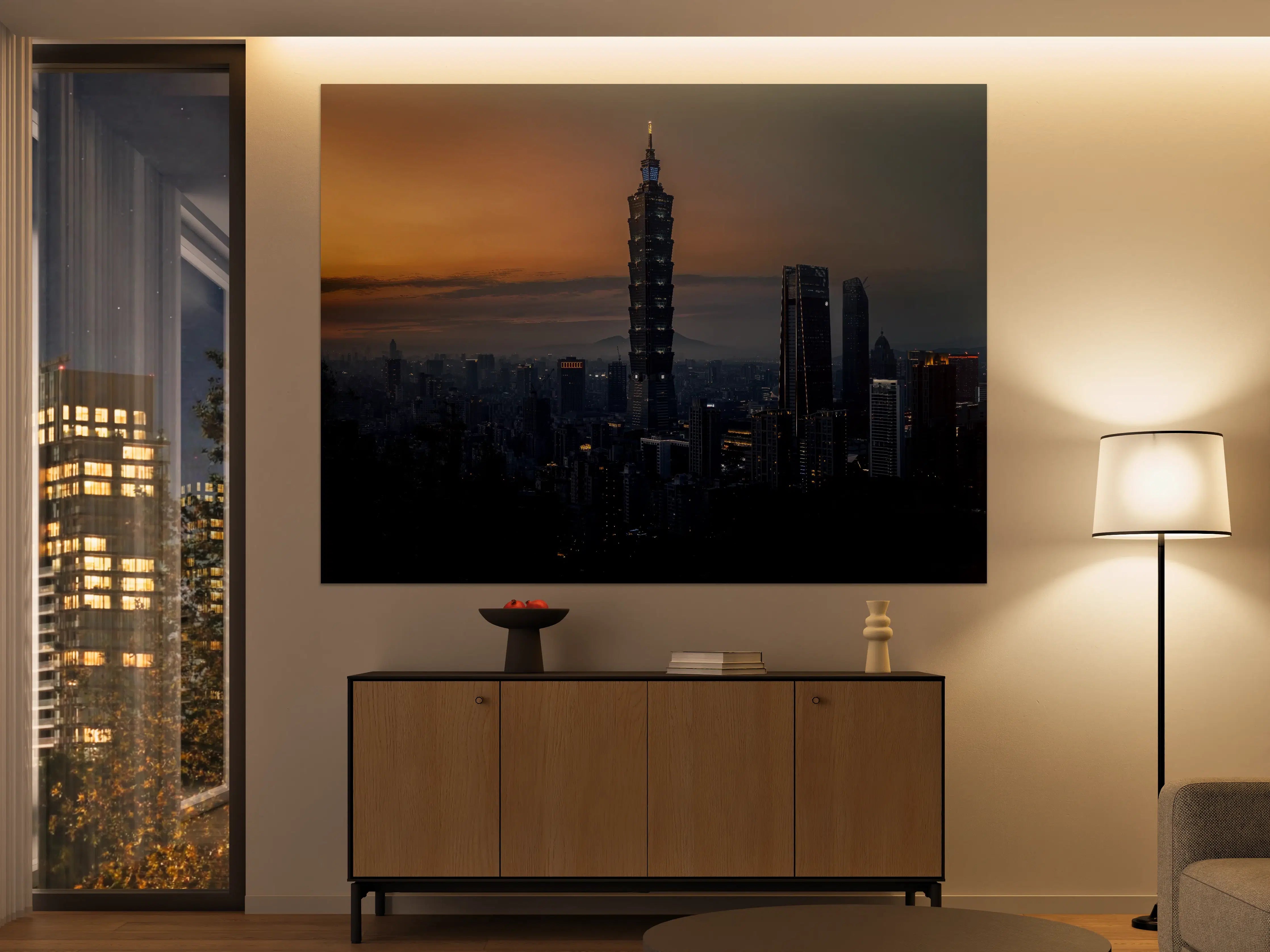 Große Wandbilder - Taipei 101 bei Sonnenuntergang