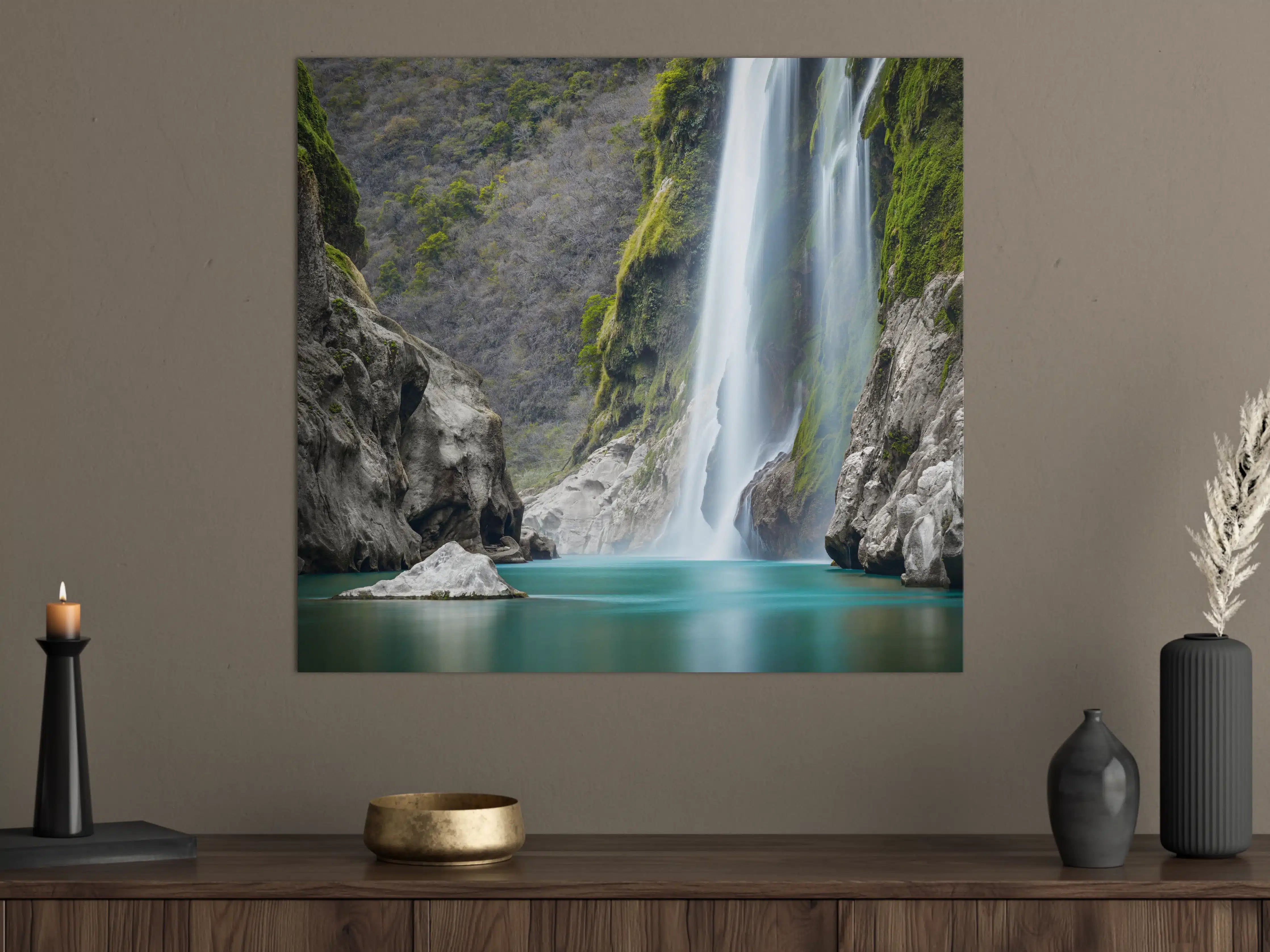 Große Wandbilder - Tamul-Wasserfall am Fluss Tampaon