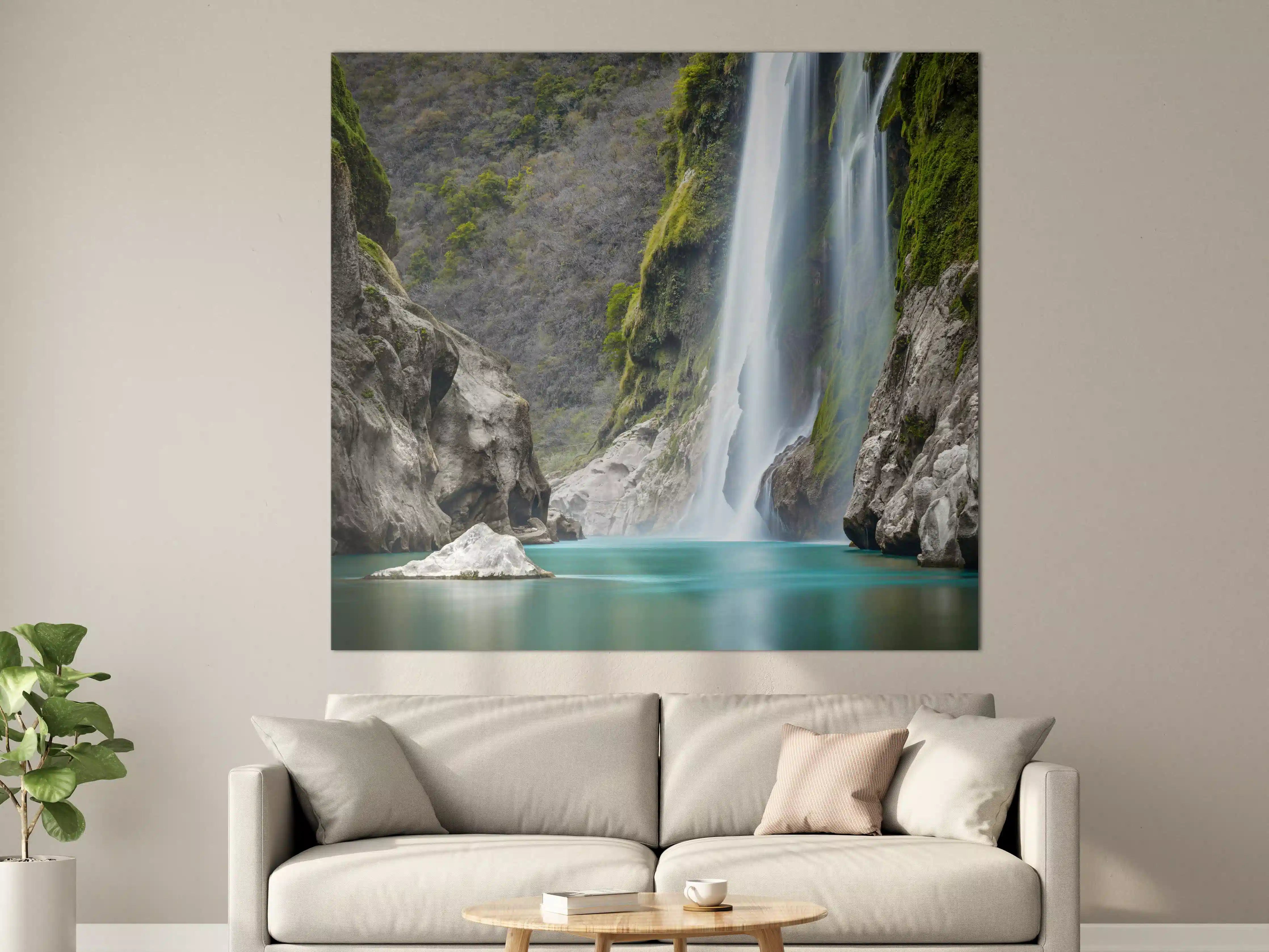 Große Wandbilder - Tamul-Wasserfall am Fluss Tampaon
