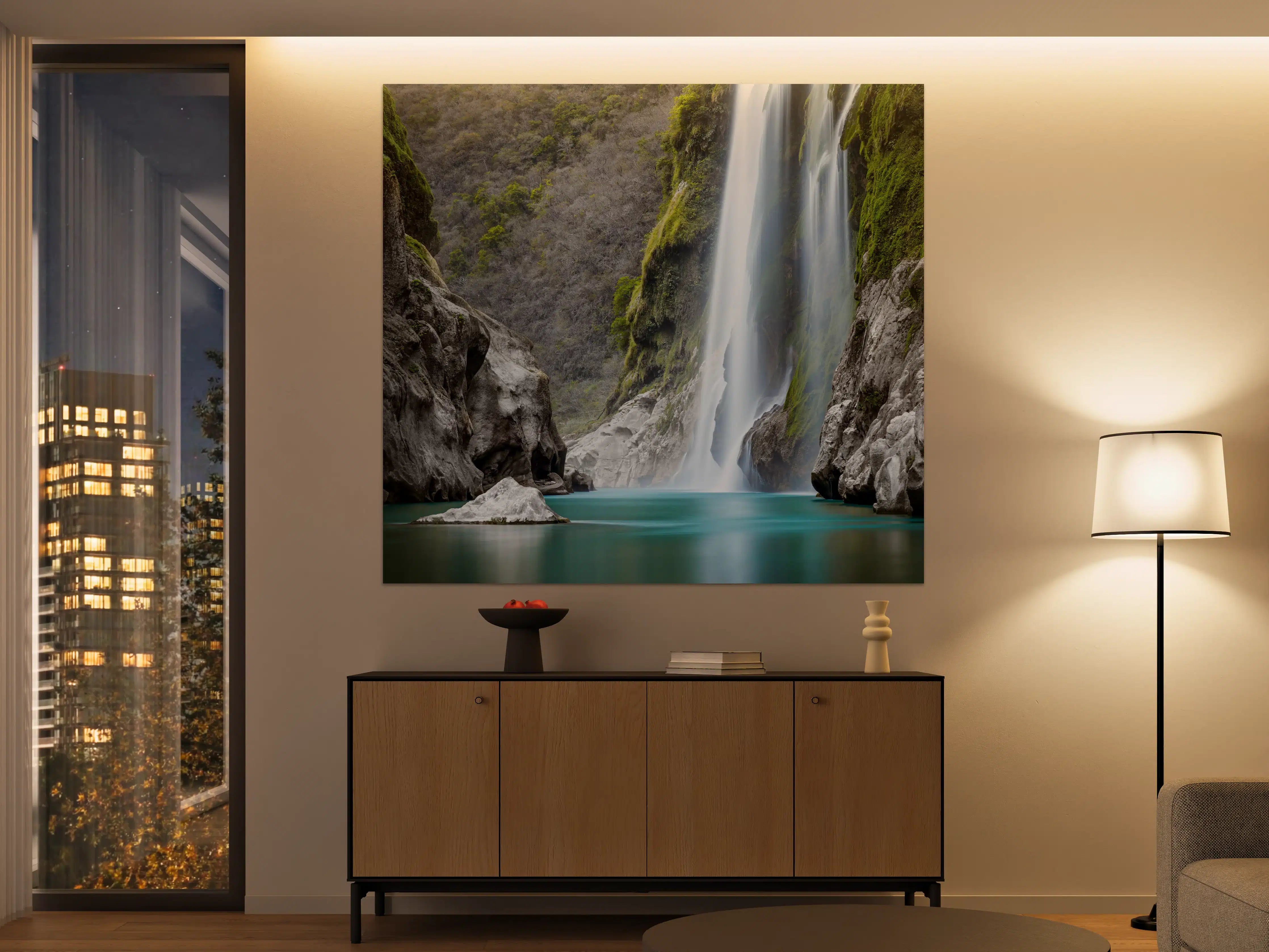 Große Wandbilder - Tamul-Wasserfall am Fluss Tampaon