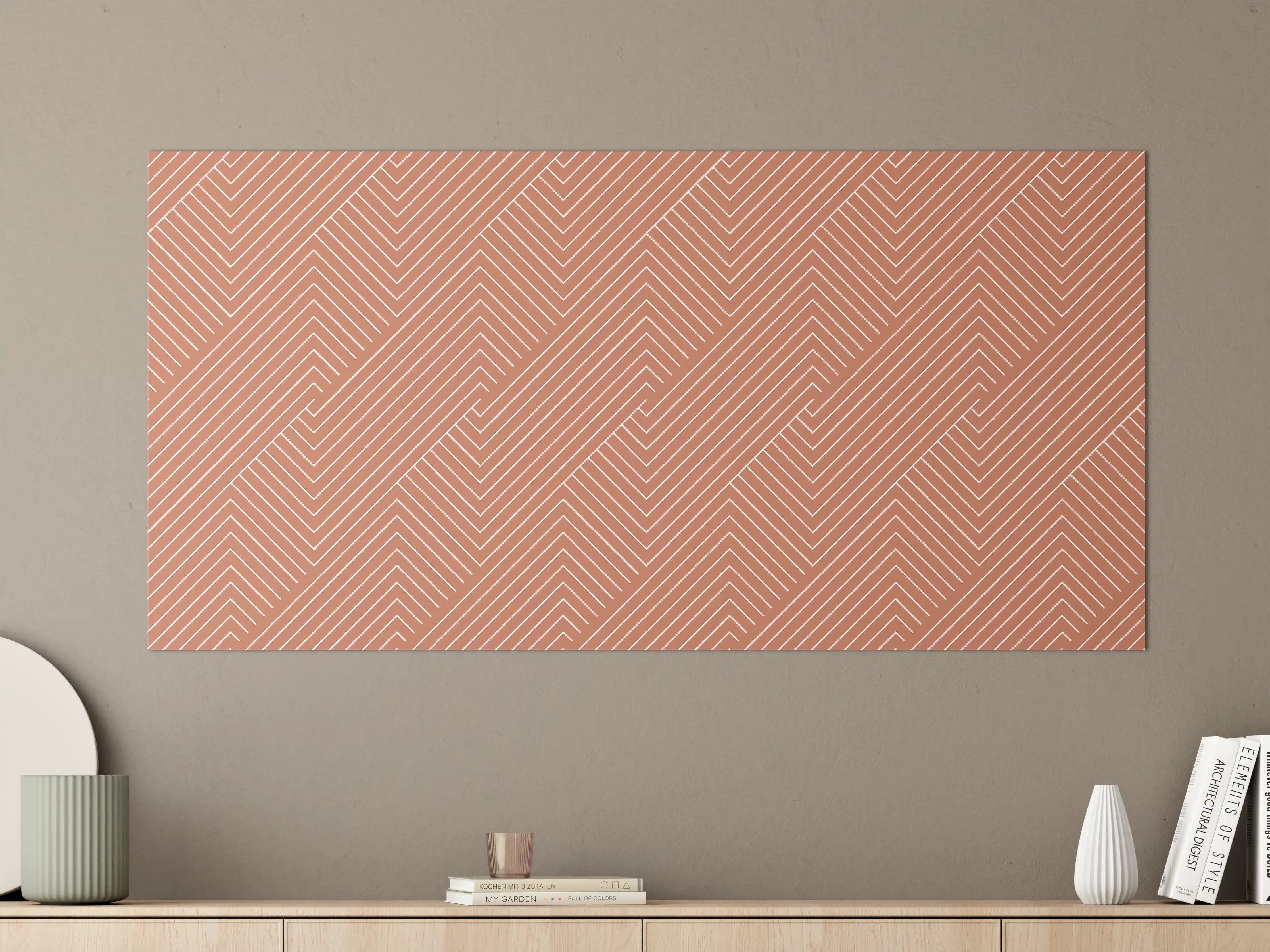 Große Wandbilder - Terra Cotta Linienmuster
