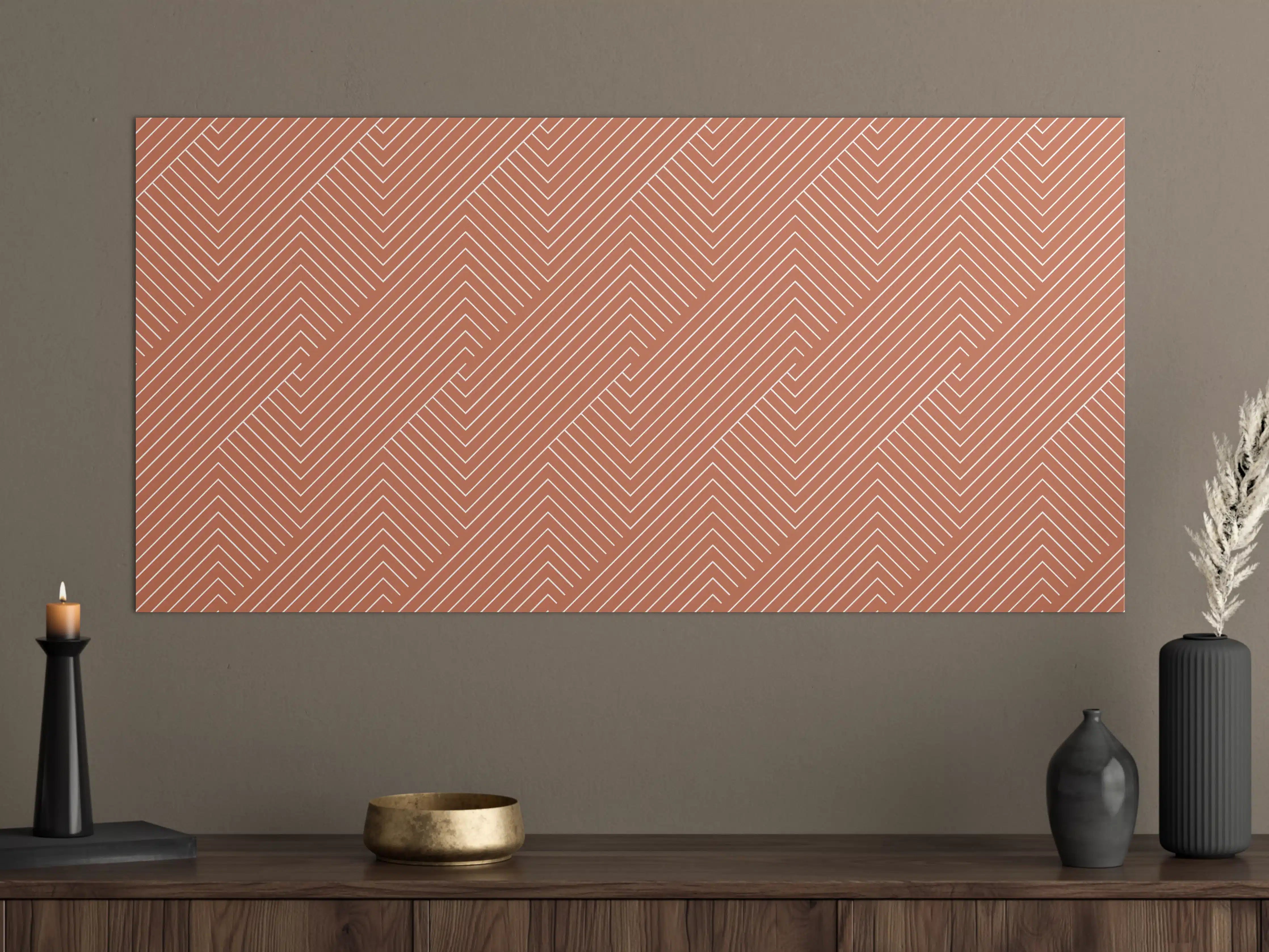 Große Wandbilder - Terra Cotta Linienmuster