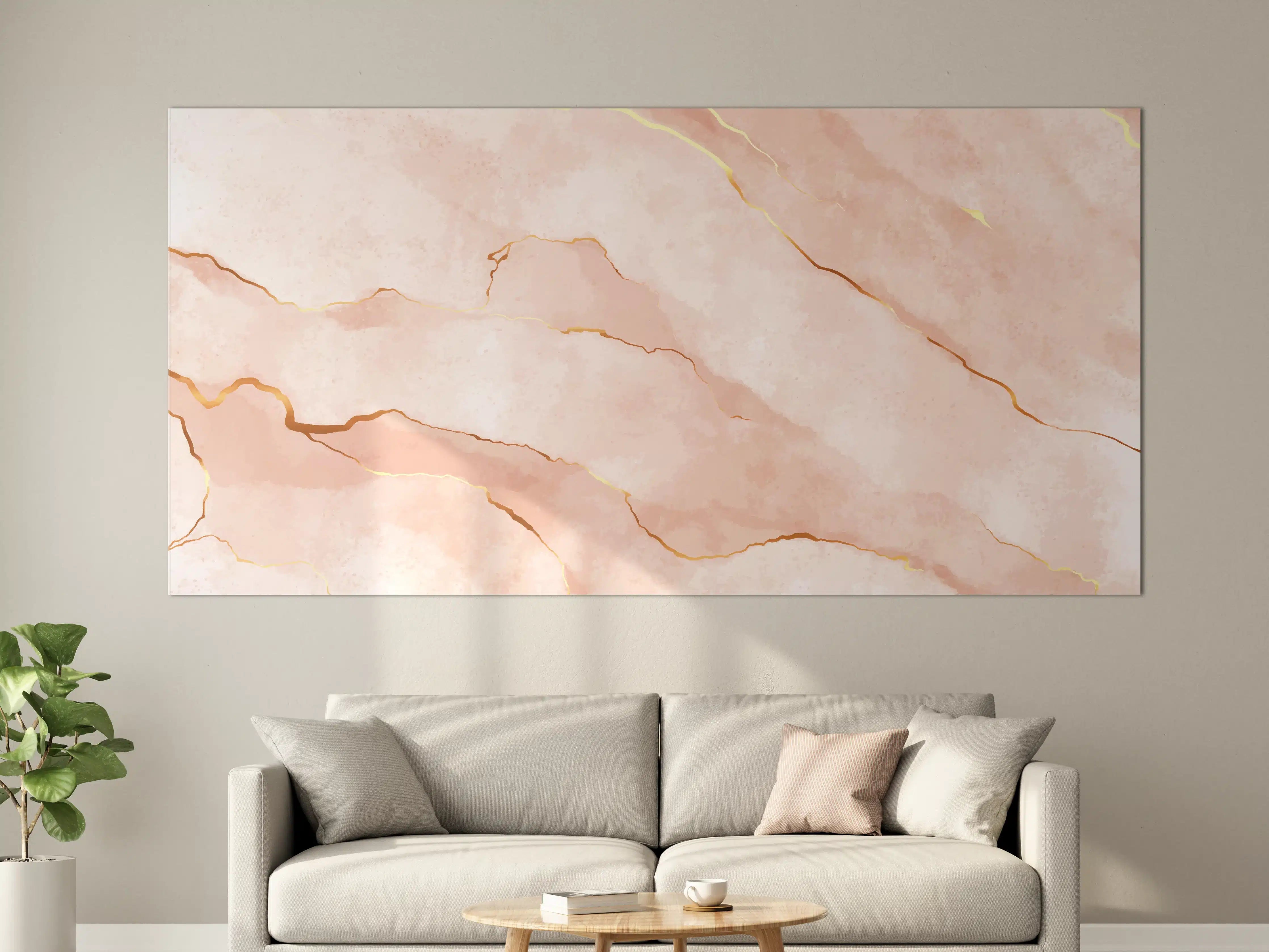 Große Wandbilder - Textur in Roségold - Marmor