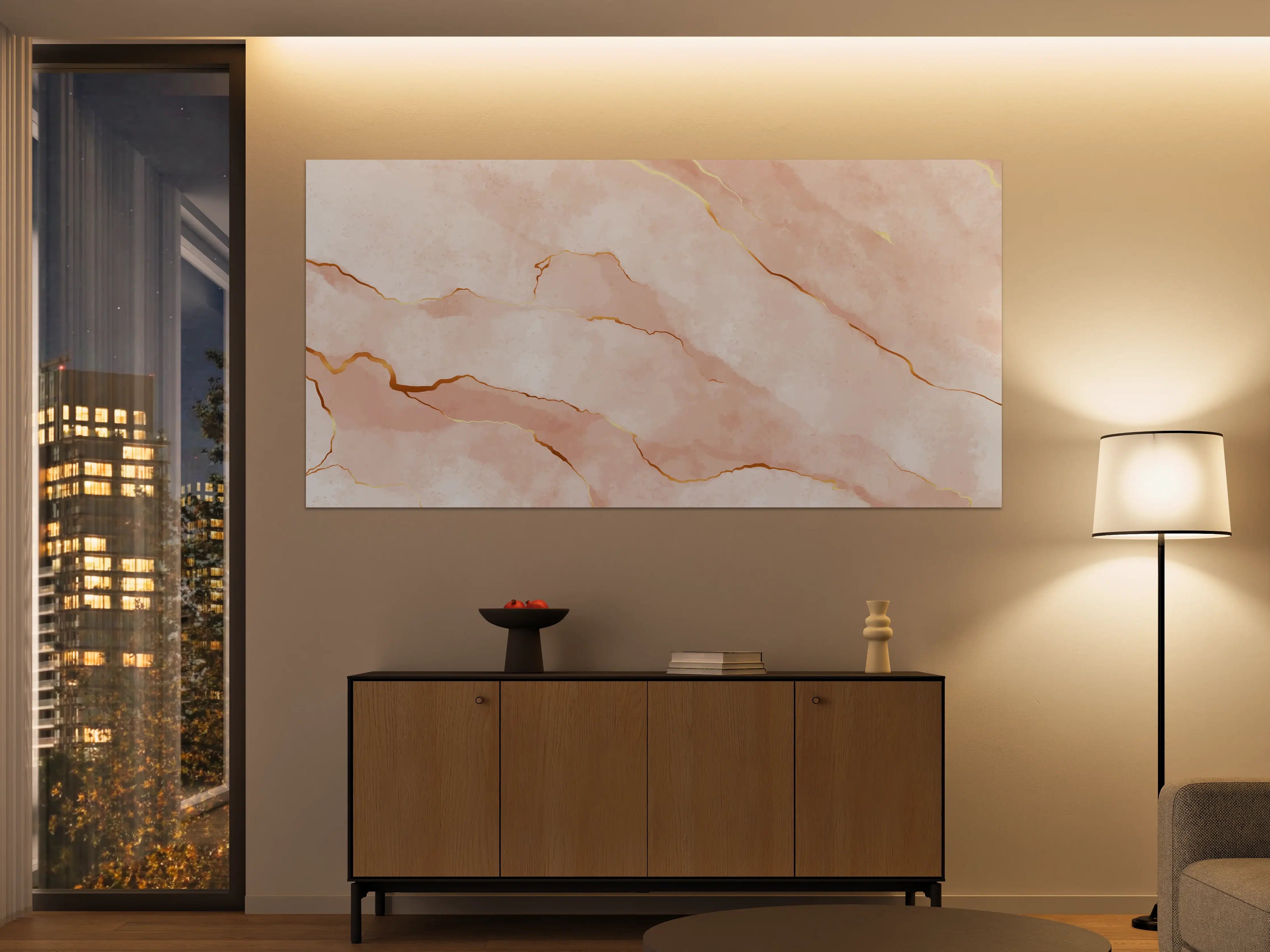 Große Wandbilder - Textur in Roségold - Marmor