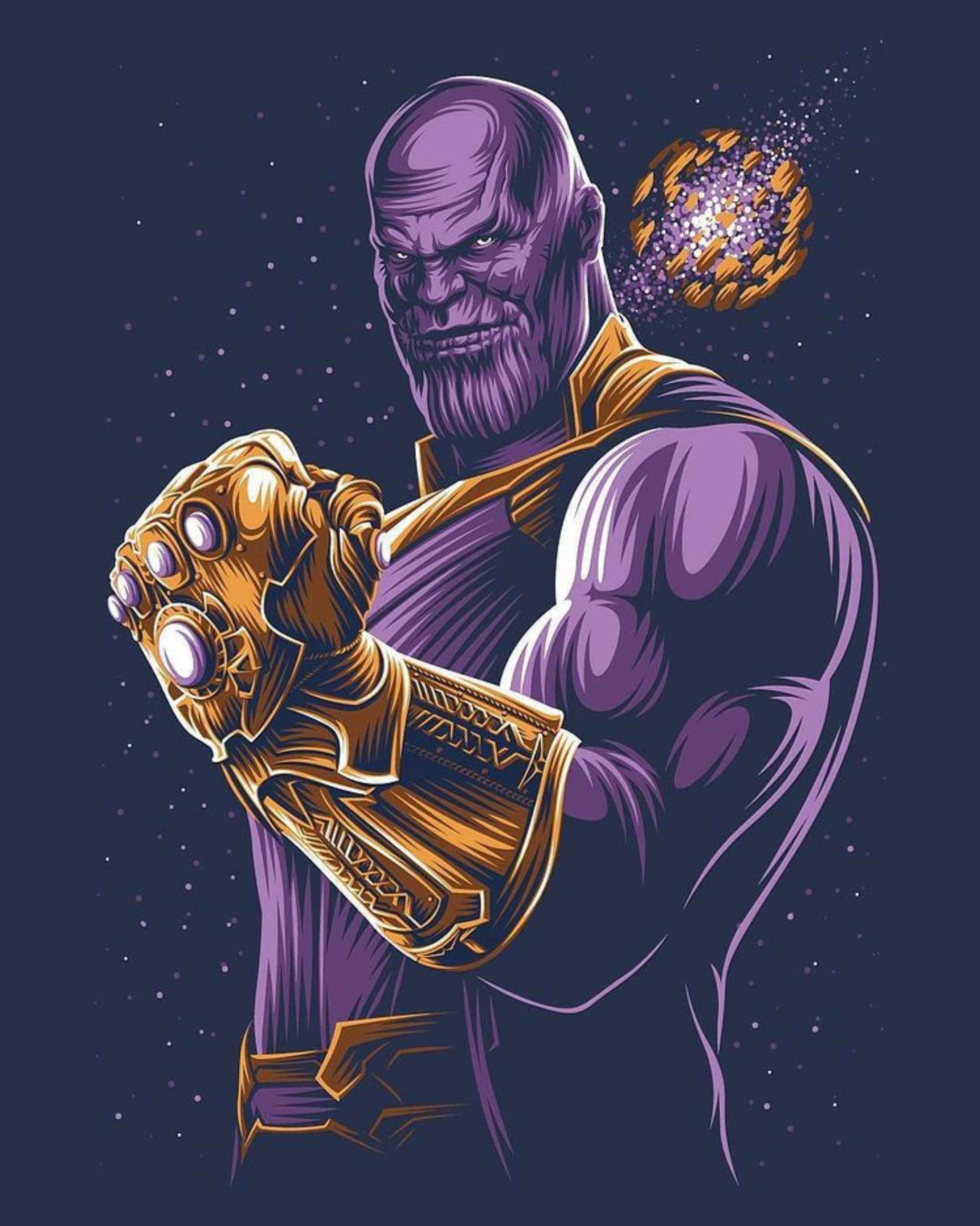 Große Wandbilder-Thanos im Weltraum mit Infinity-Steinen