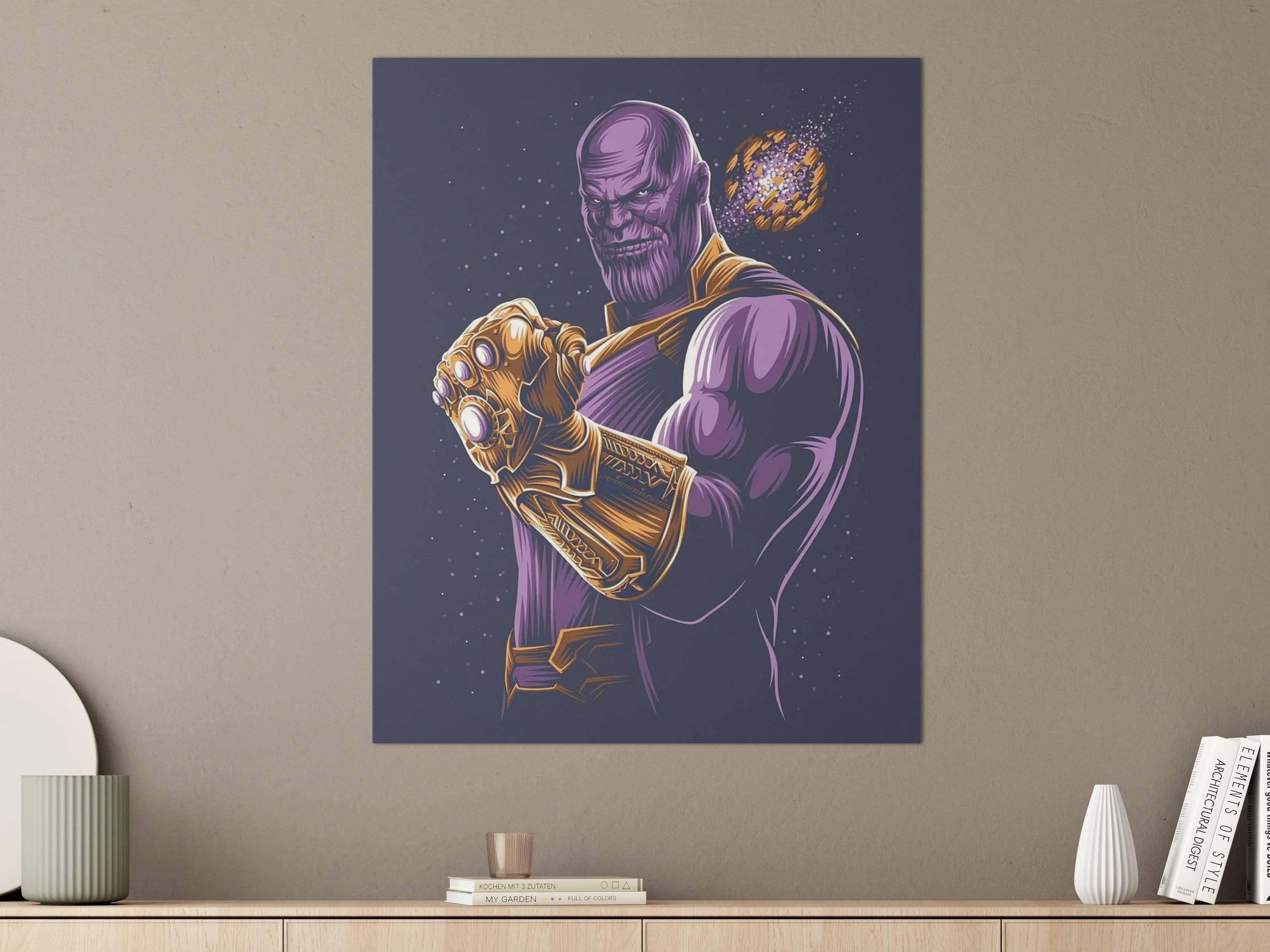 Große Wandbilder - Thanos im Weltraum mit Infinity-Steinen