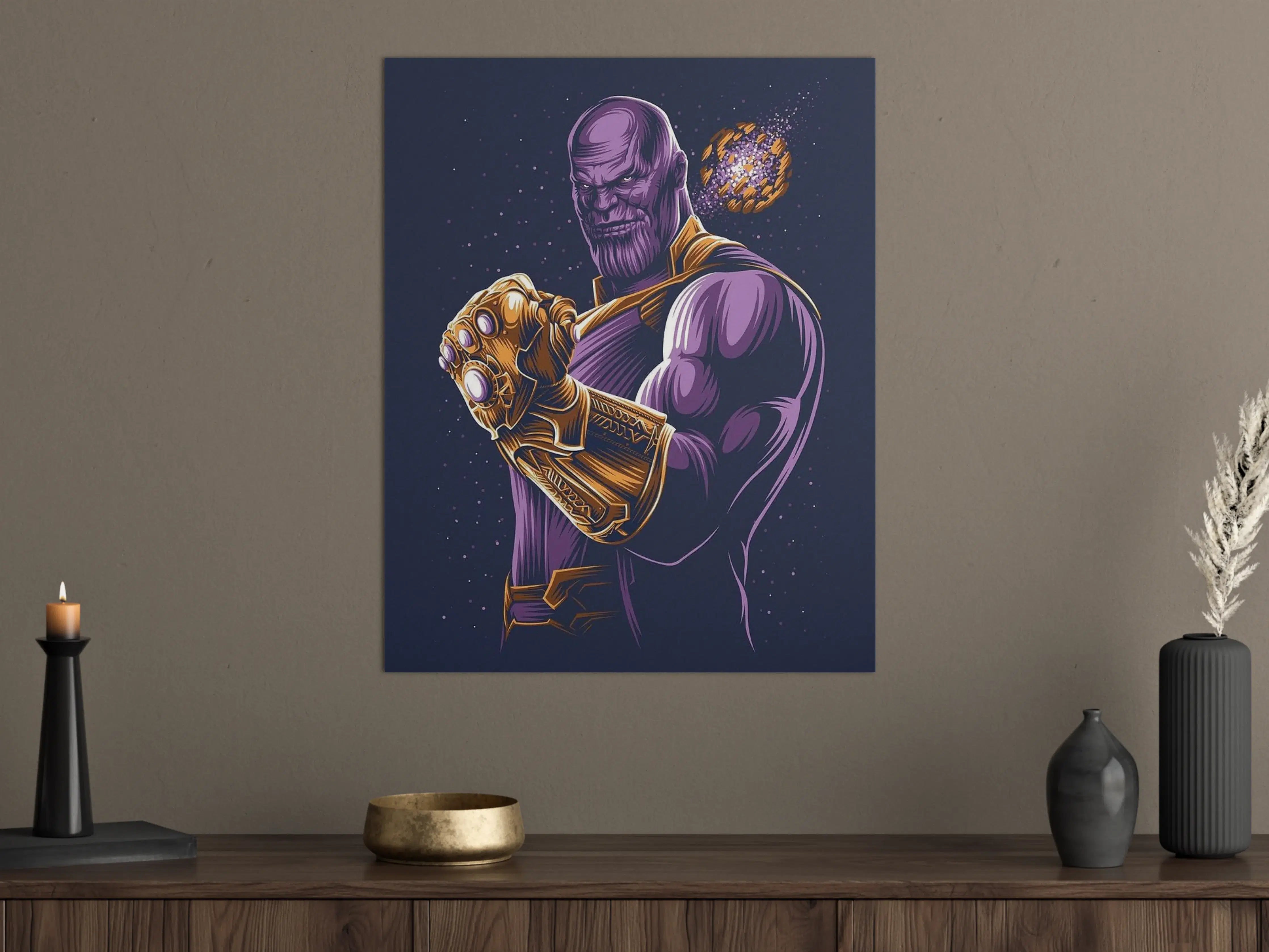 Große Wandbilder - Thanos im Weltraum mit Infinity-Steinen