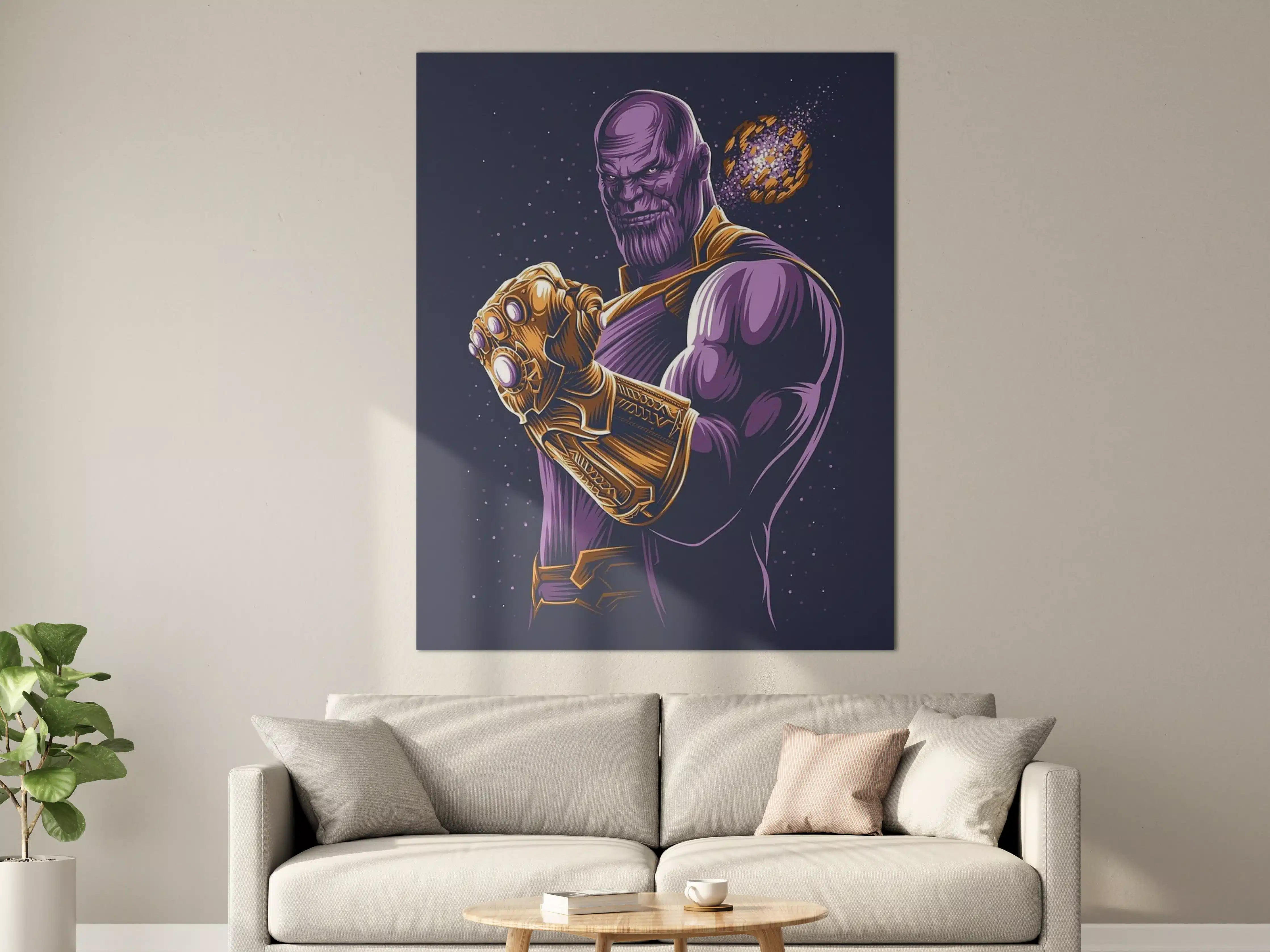 Große Wandbilder - Thanos im Weltraum mit Infinity-Steinen