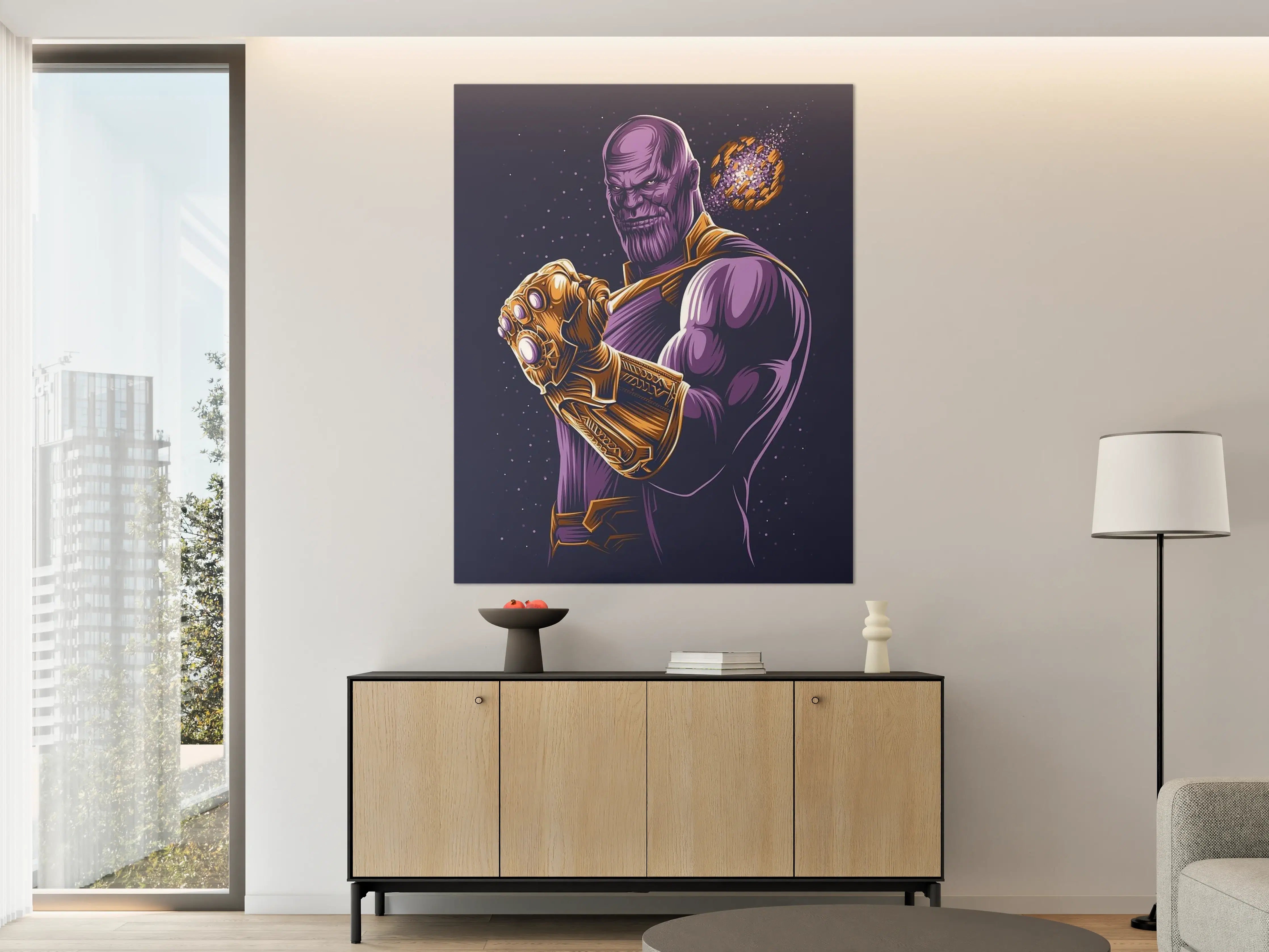 Große Wandbilder - Thanos im Weltraum mit Infinity-Steinen