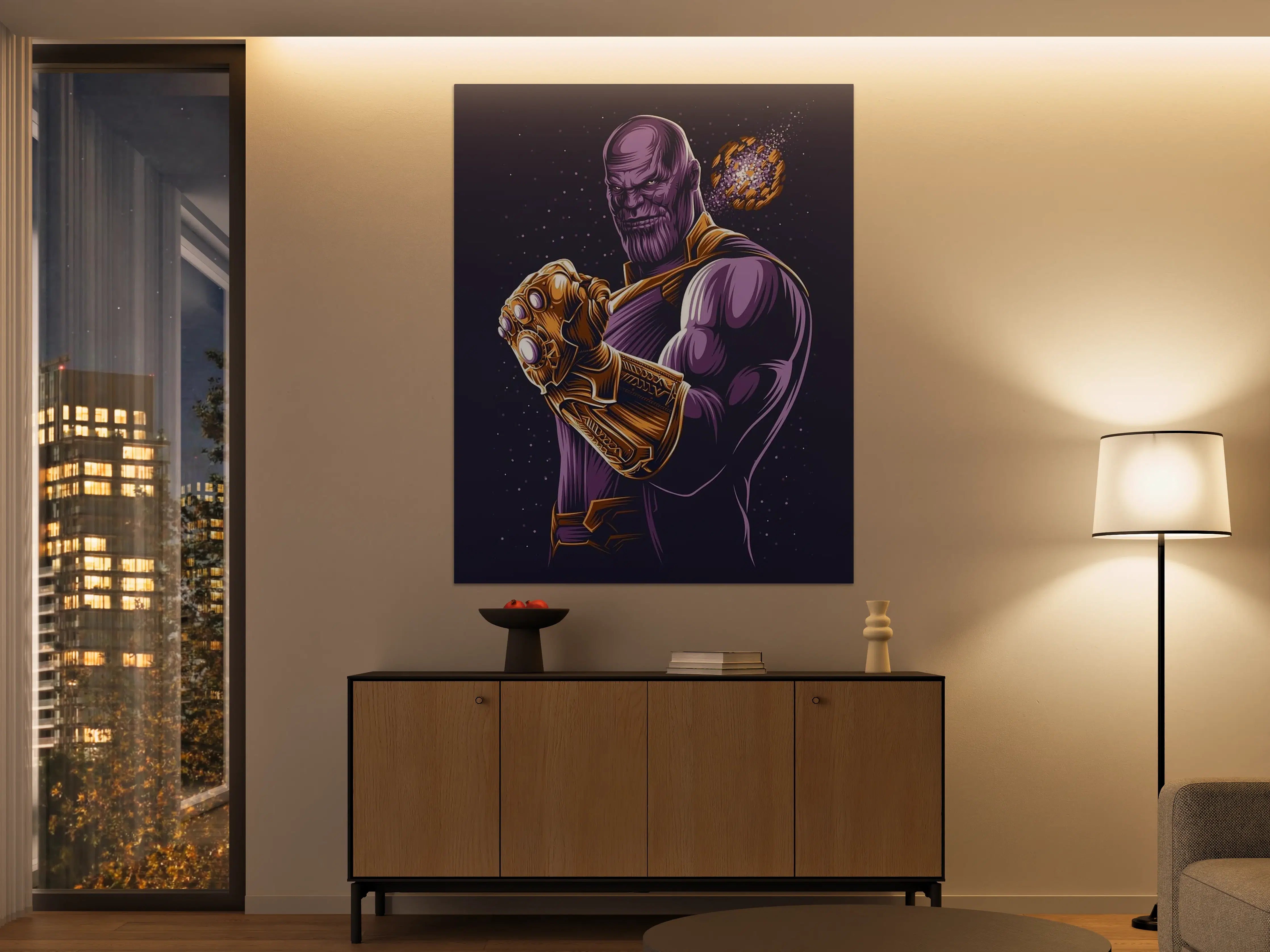 Große Wandbilder - Thanos im Weltraum mit Infinity-Steinen