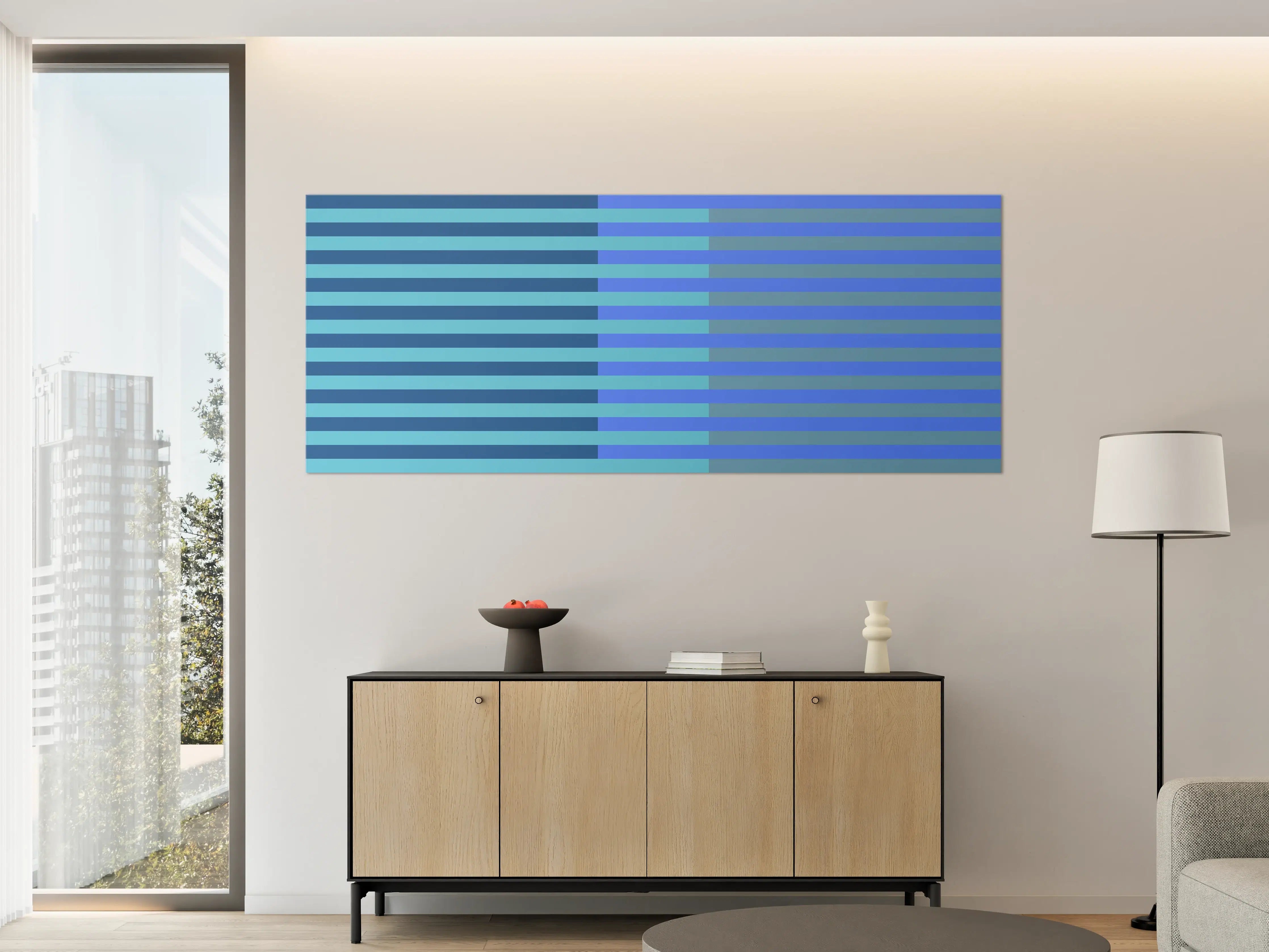 Große Wandbilder - The Blues - Multy Stripes - Cornflower