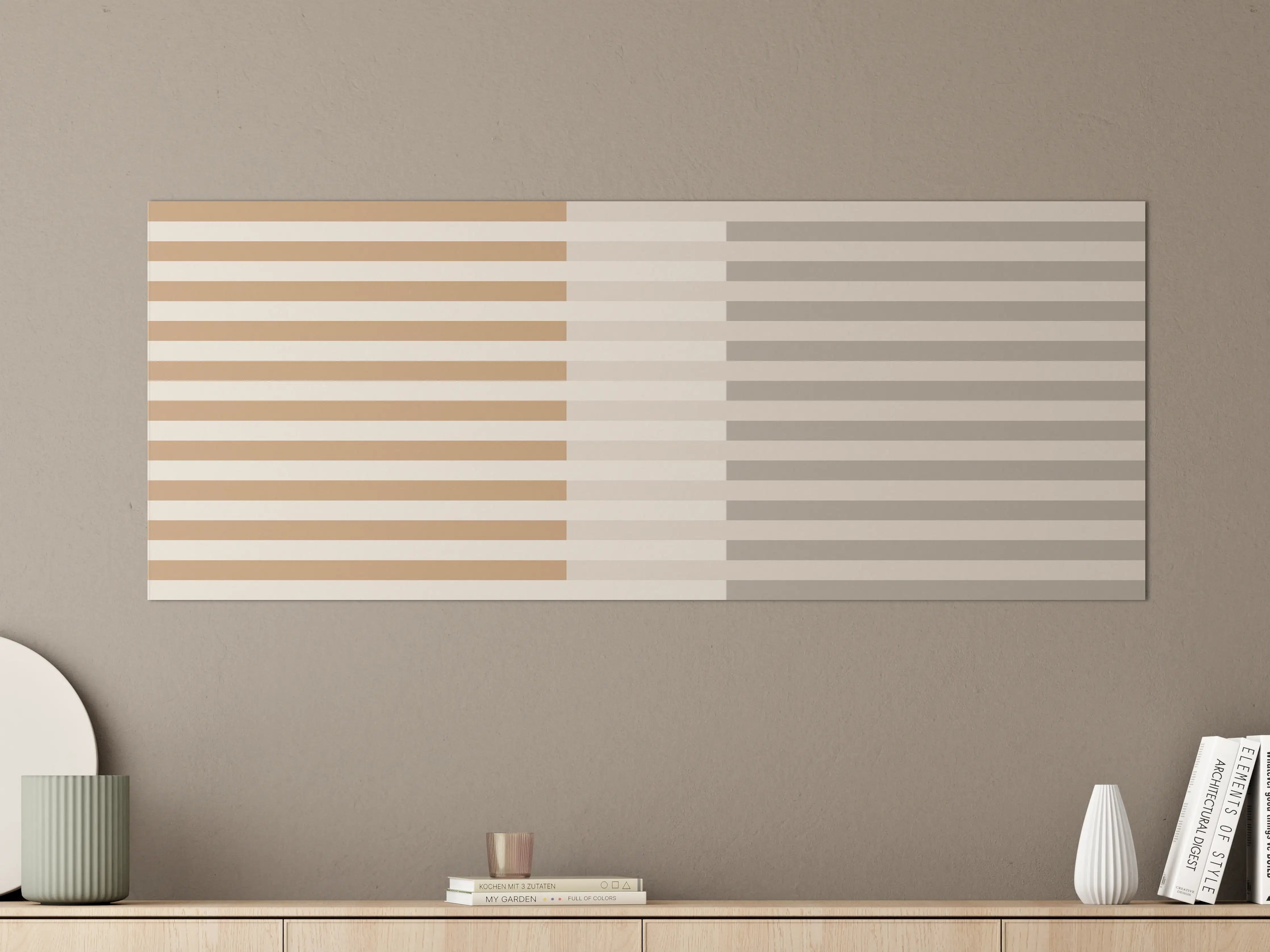Große Wandbilder - The Nudes - Multy Stripes - Caramel