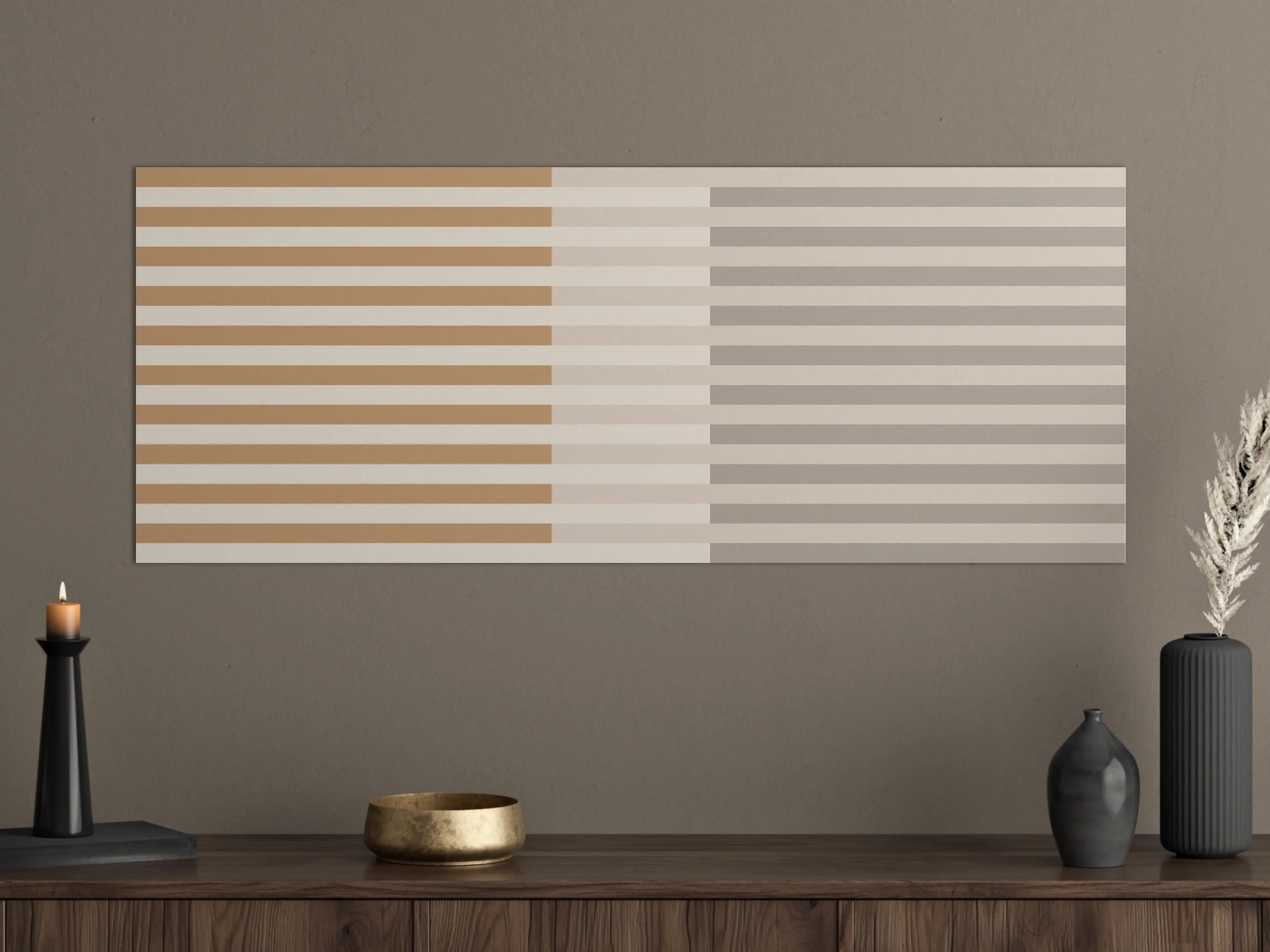 Große Wandbilder - The Nudes - Multy Stripes - Caramel