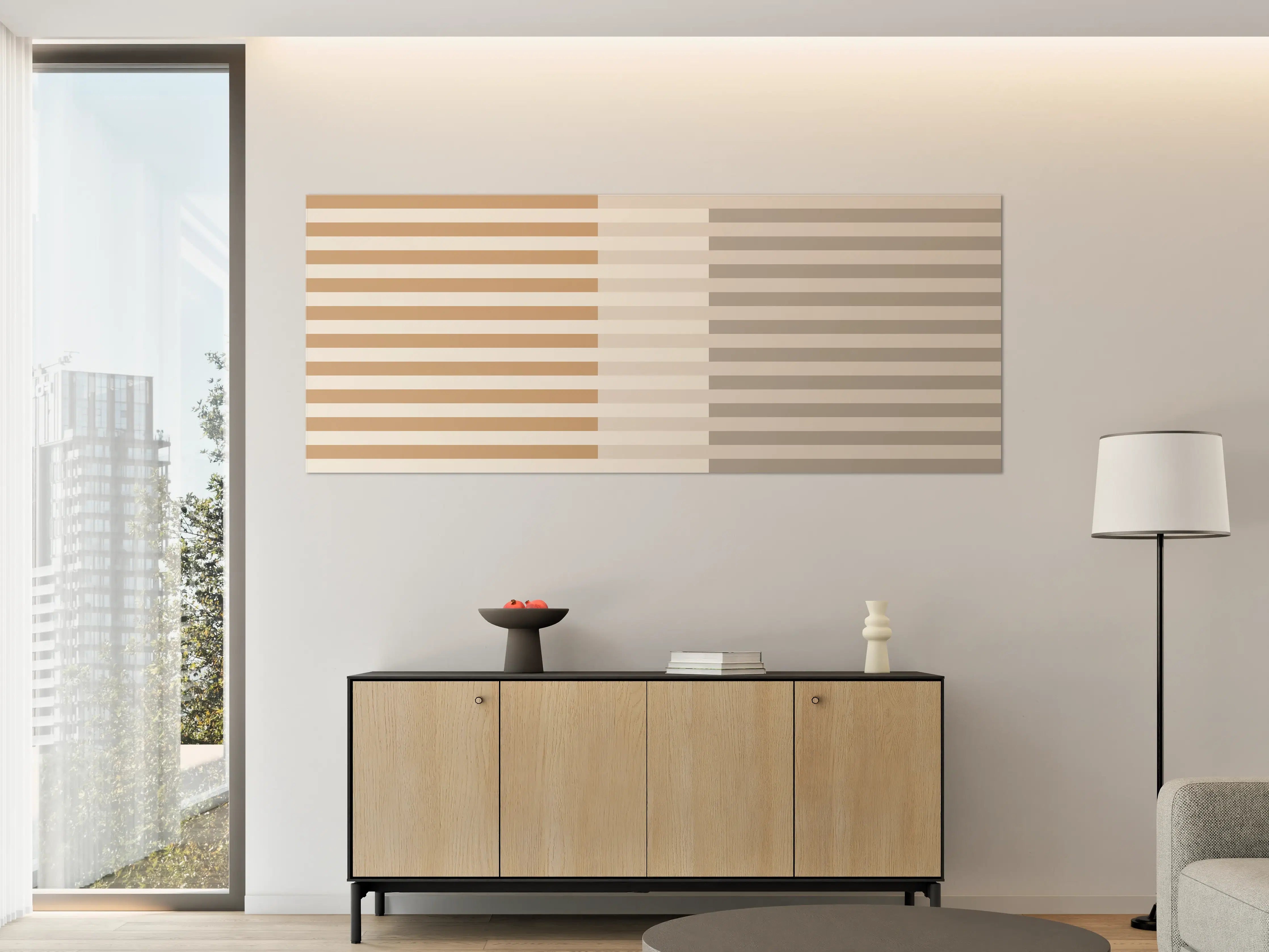 Große Wandbilder - The Nudes - Multy Stripes - Caramel