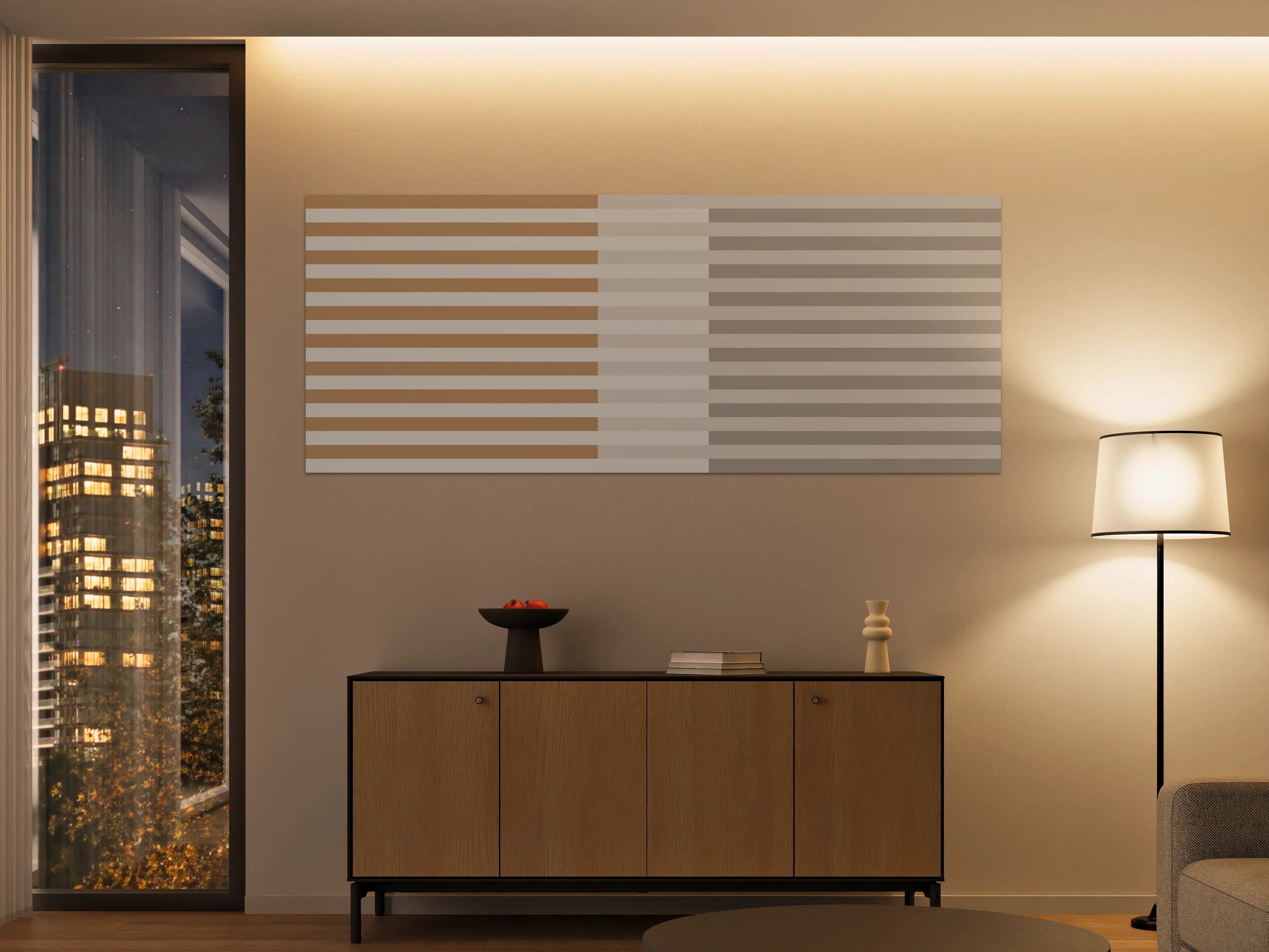 Große Wandbilder - The Nudes - Multy Stripes - Caramel