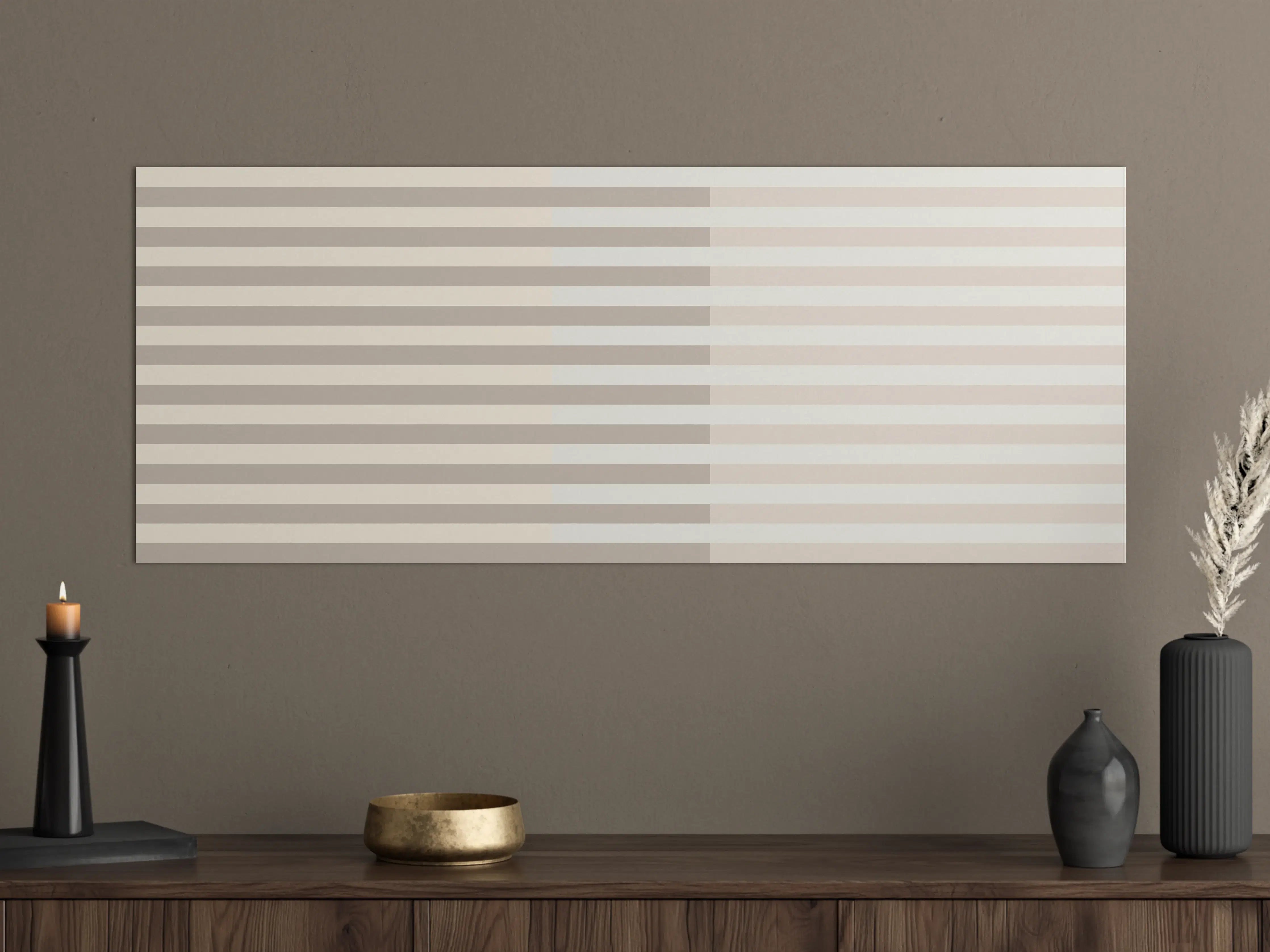 Große Wandbilder - The Nudes - Multy Stripes - Latte