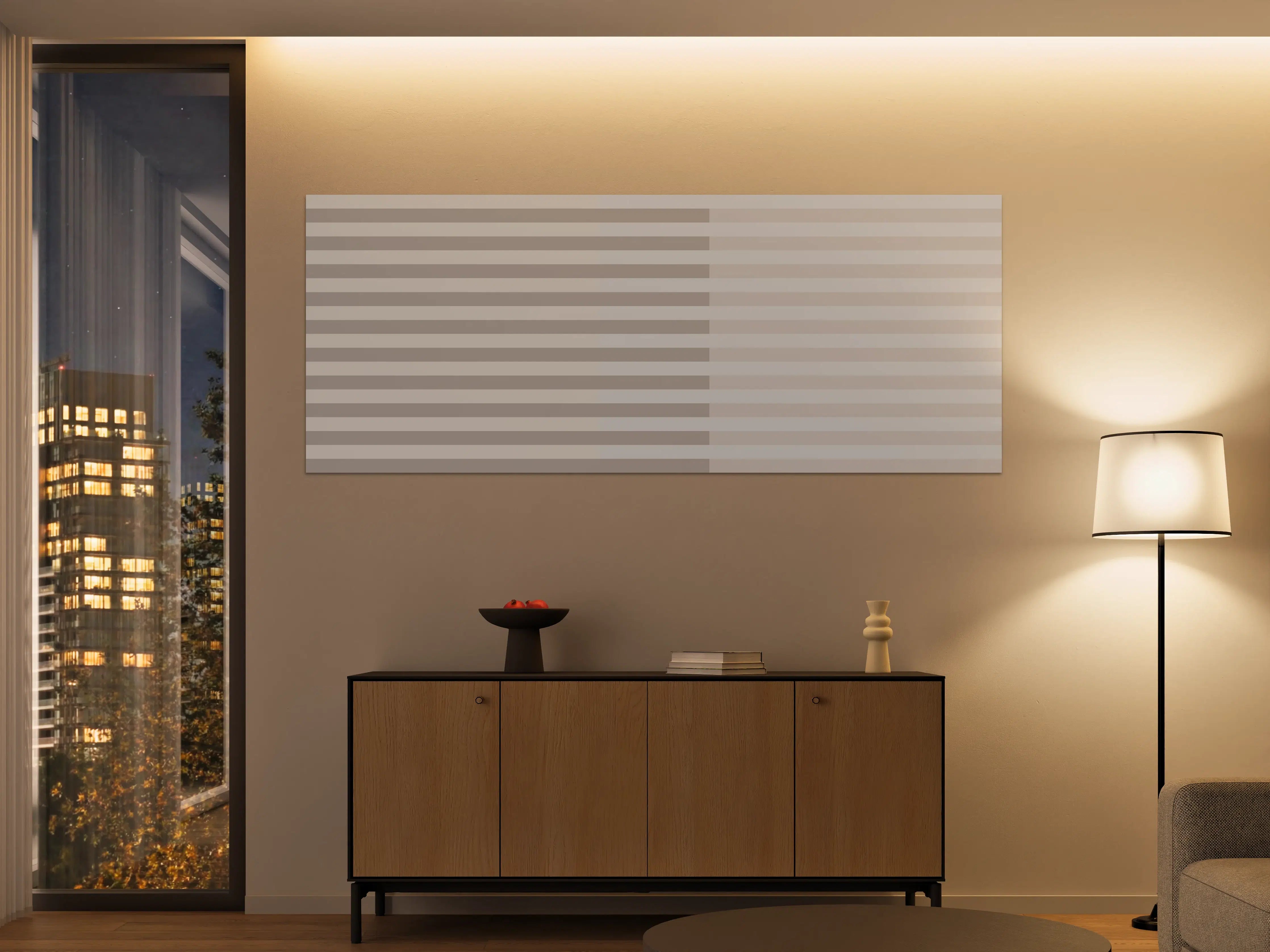 Große Wandbilder - The Nudes - Multy Stripes - Latte
