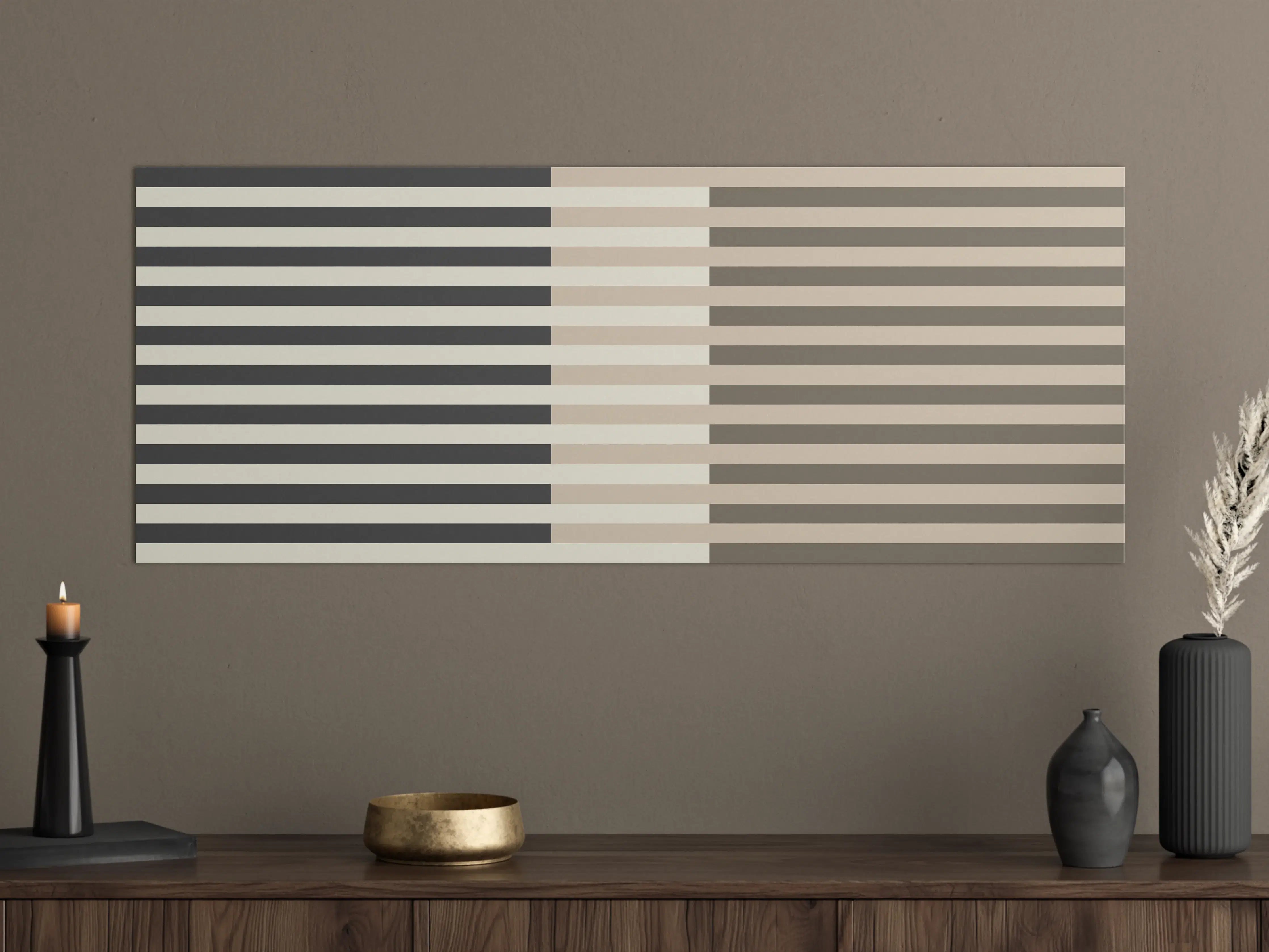 Große Wandbilder - The Nudes - Multy Stripes - Toffee