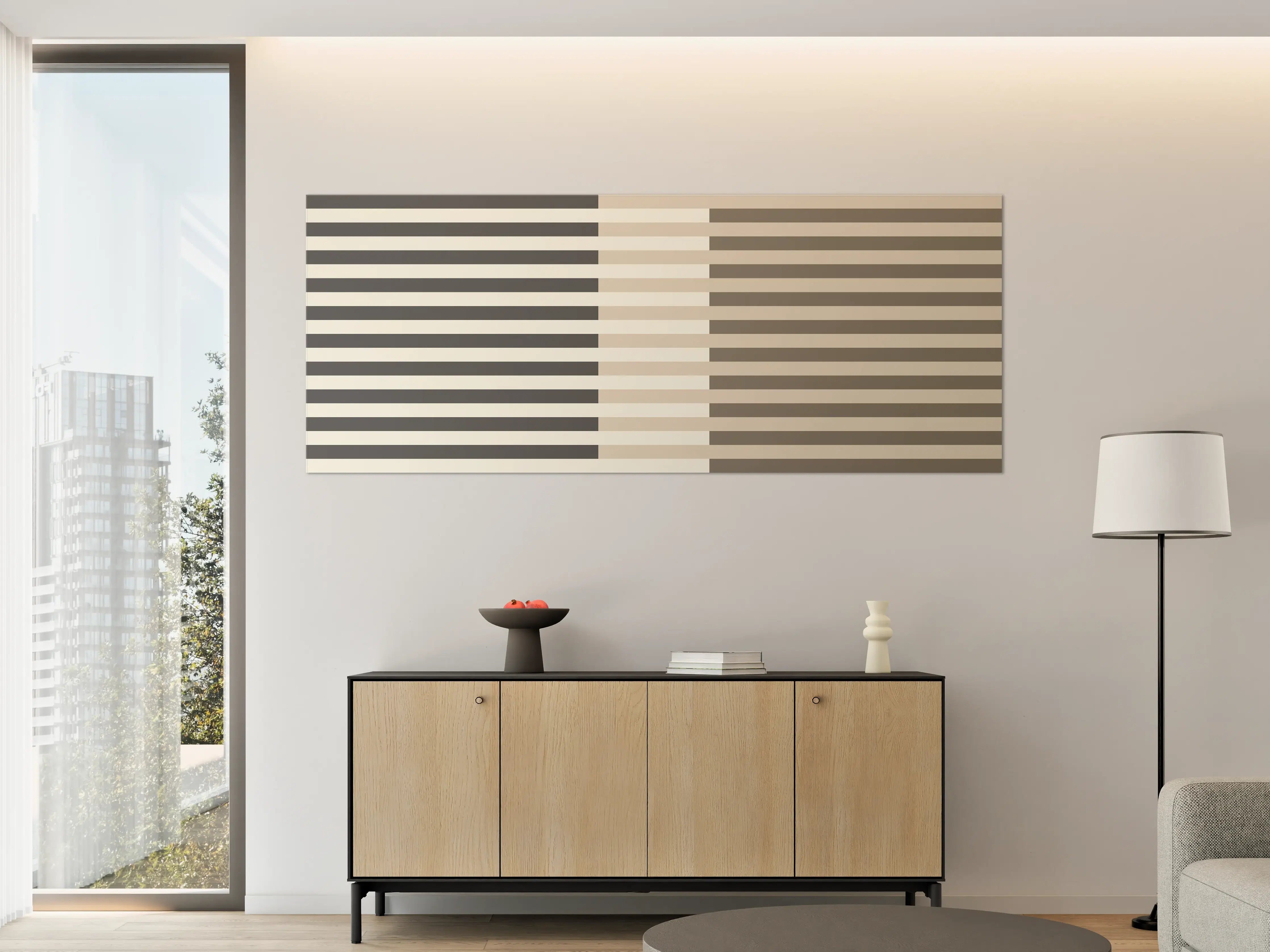 Große Wandbilder - The Nudes - Multy Stripes - Toffee