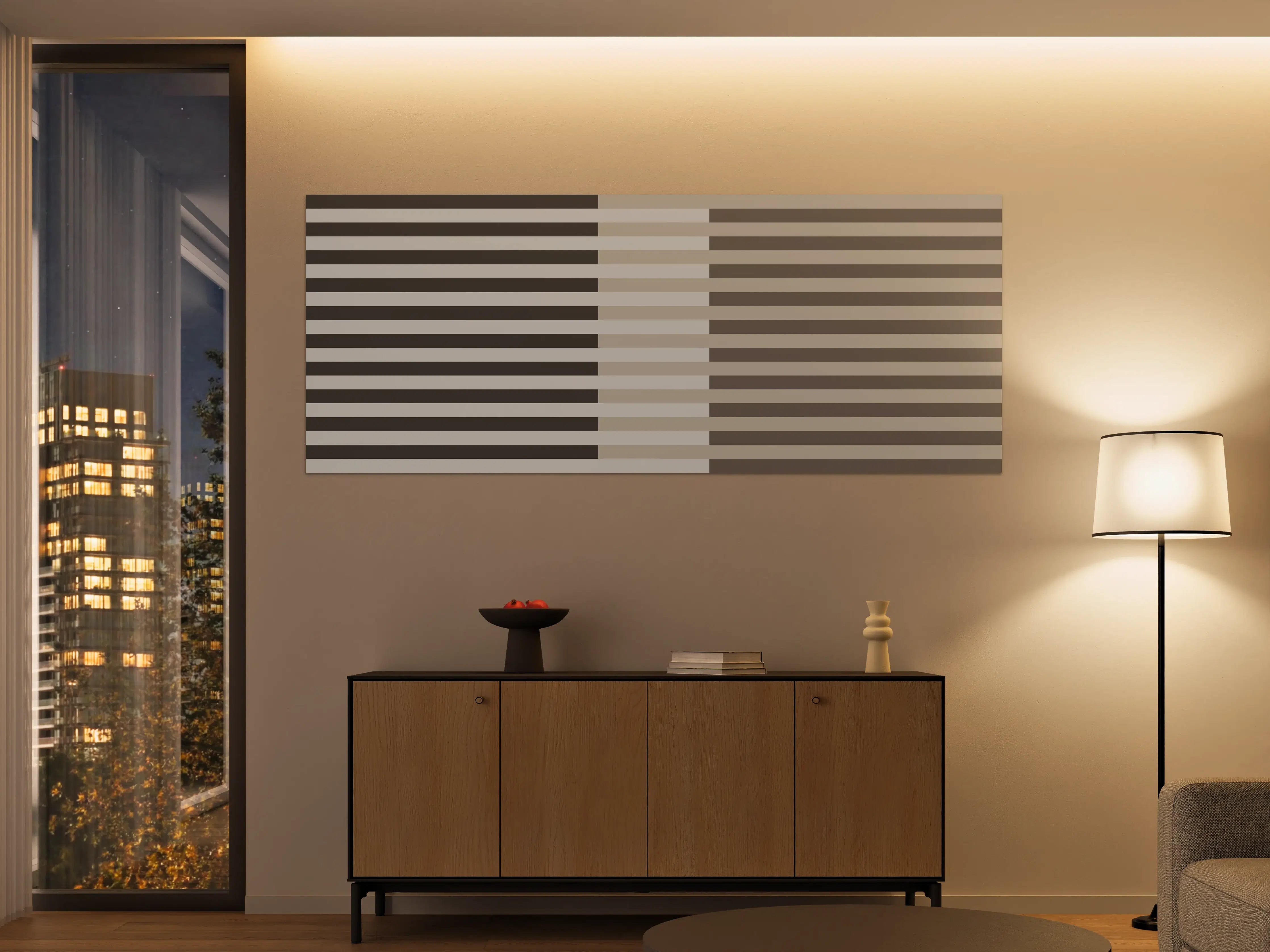 Große Wandbilder - The Nudes - Multy Stripes - Toffee