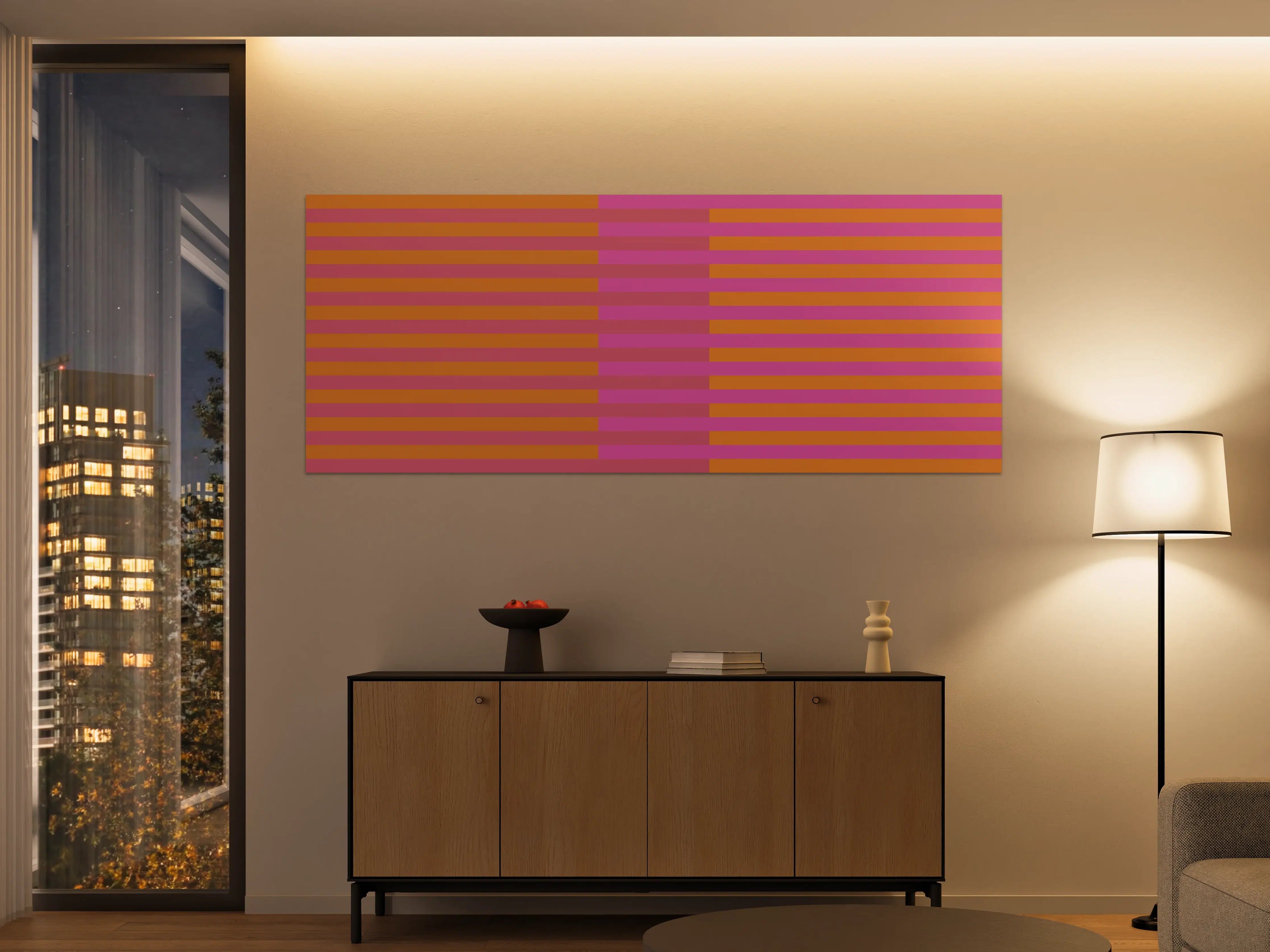 Große Wandbilder - The Oranges - Multy Stripes - Fuchsia