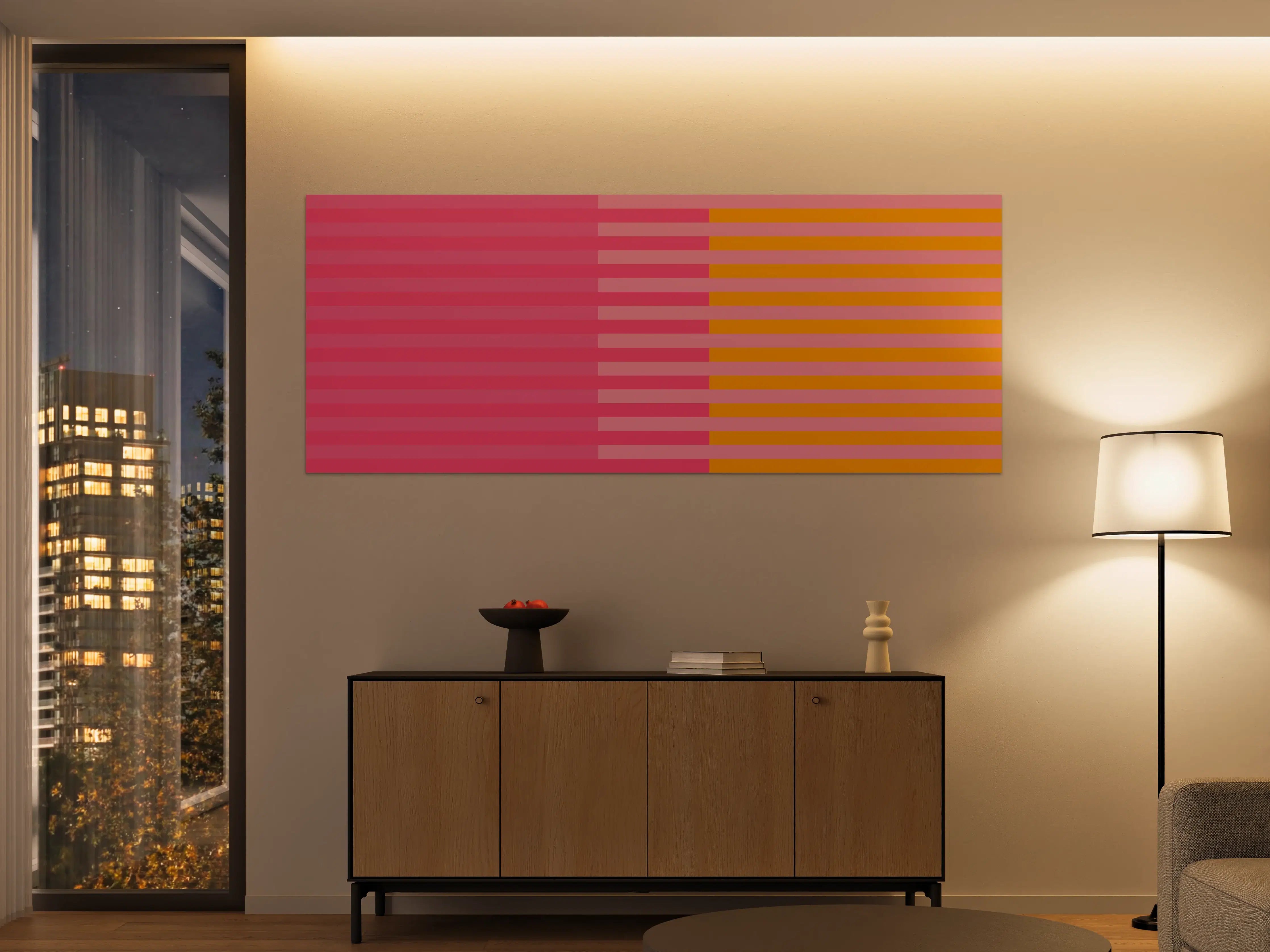Große Wandbilder - The Oranges - Multy Stripes - Raspberry